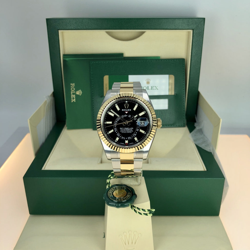 2018 Rolex Sky-Dweller 326933 Two-Tone Black Dial 42mm Unworn box and card