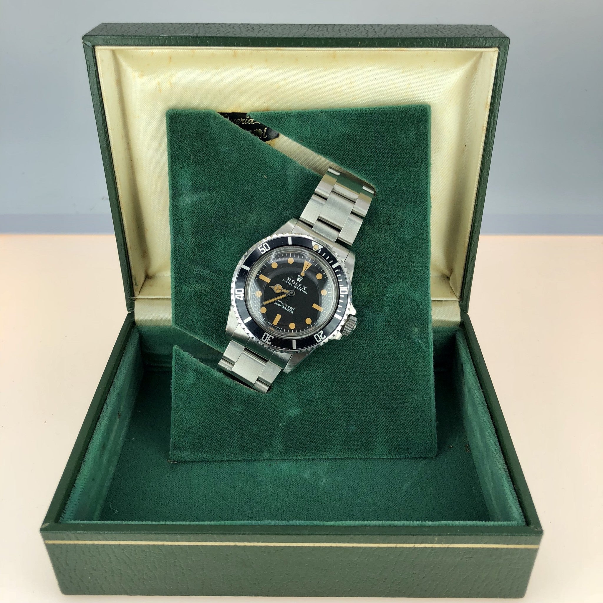 1970 Vintage Rolex 5513 Submariner Pumpkin Meters First Dial With Box
