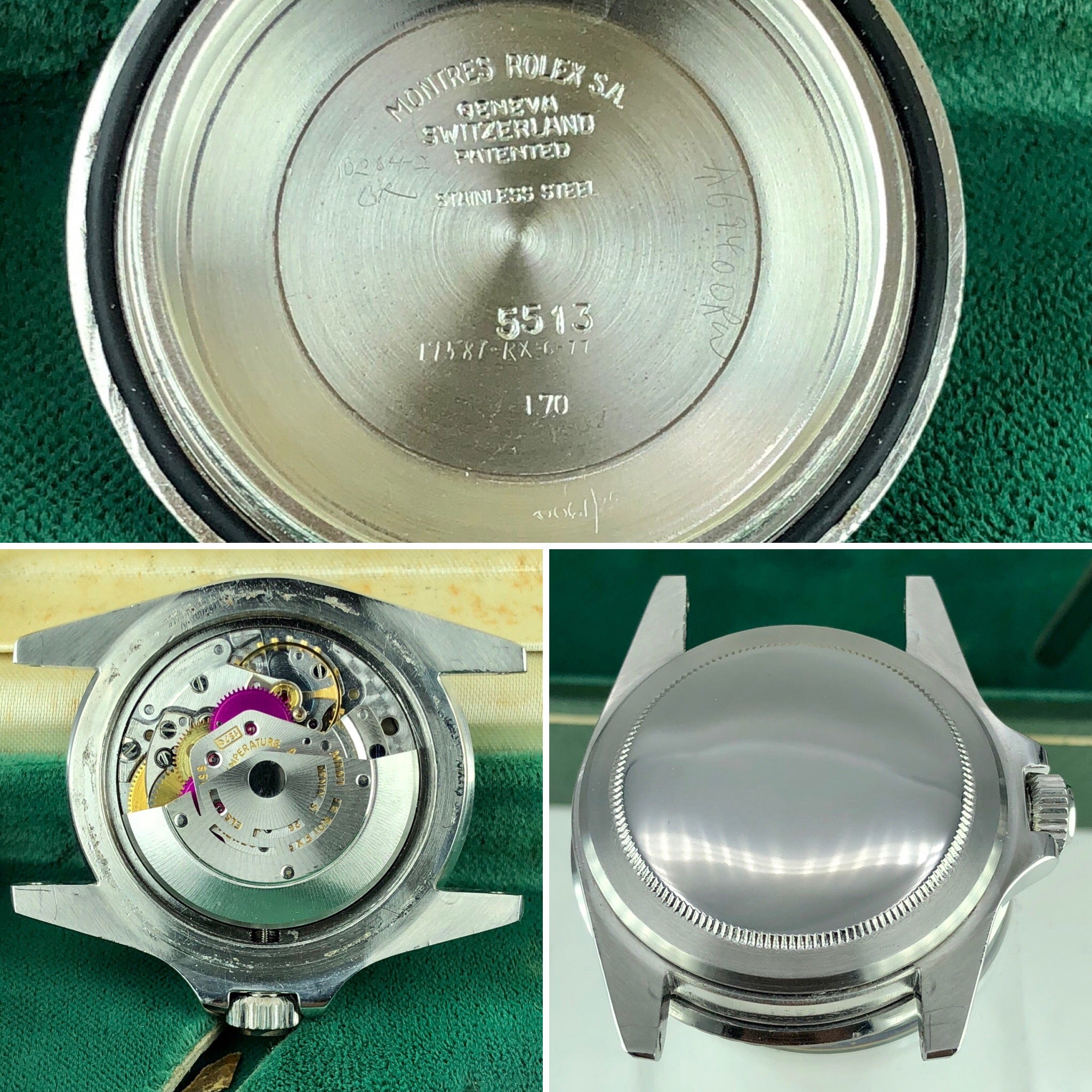 1970 Vintage Rolex 5513 Submariner Pumpkin Meters First Dial With Box