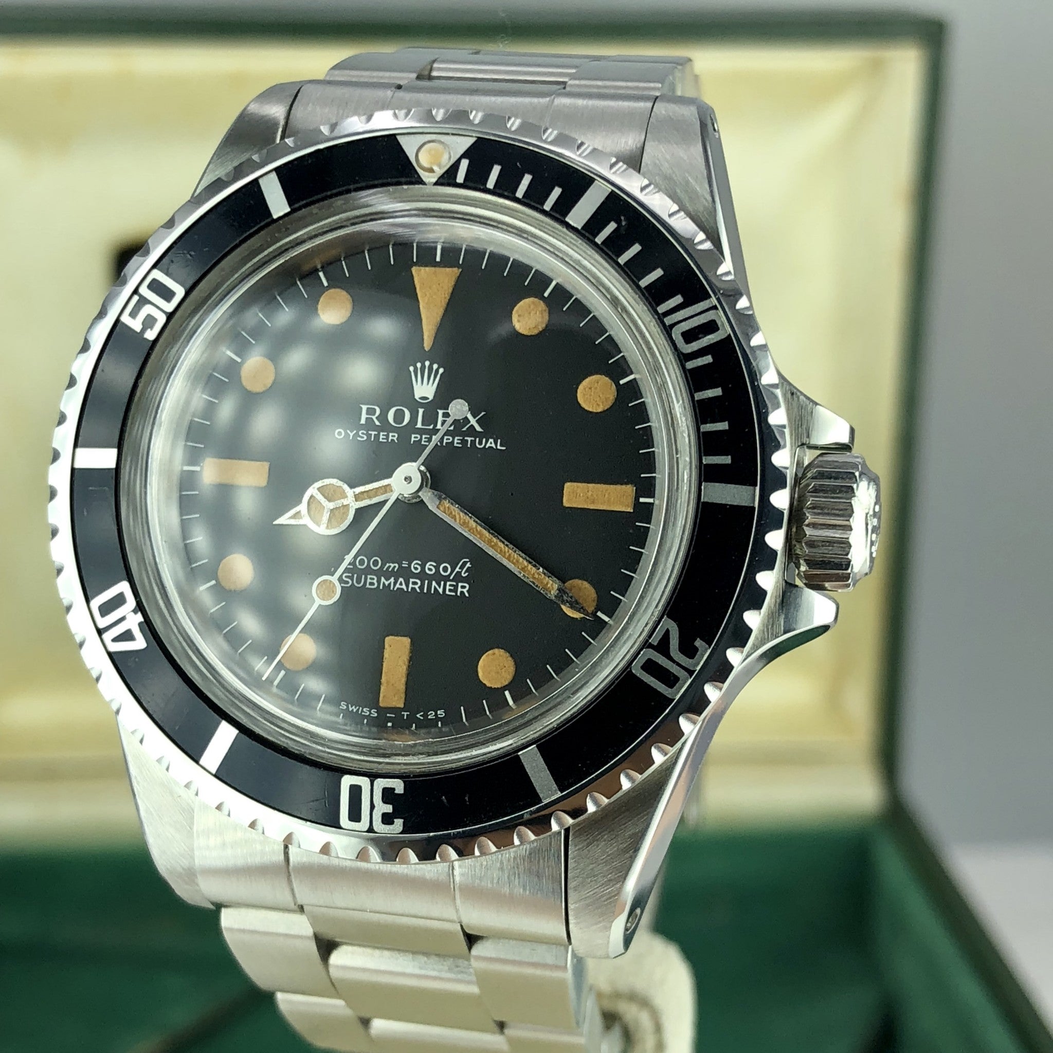 1970 Vintage Rolex 5513 Submariner Pumpkin Meters First Dial With Box