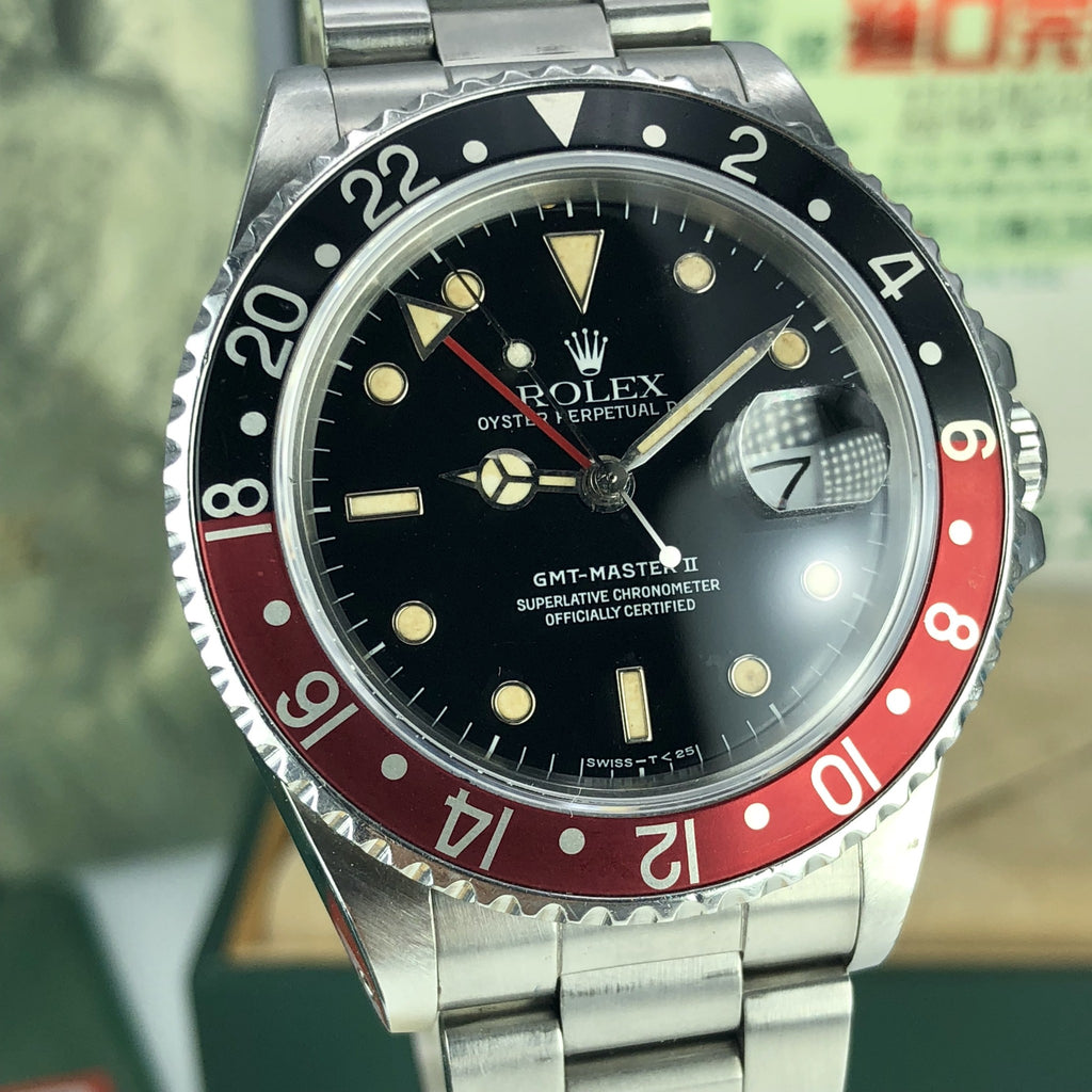 1988 Vintage Rolex GMT Master II 16760 Fat Lady Unpolished Full Set Box & Papers
