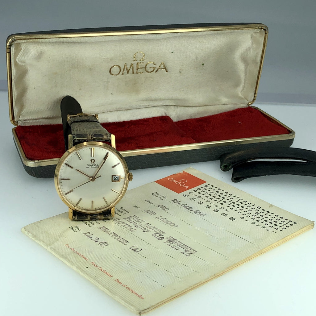 1969 Vintage Omega Solid 18k Gold Caliber 565 Argentina Case Box & Papers