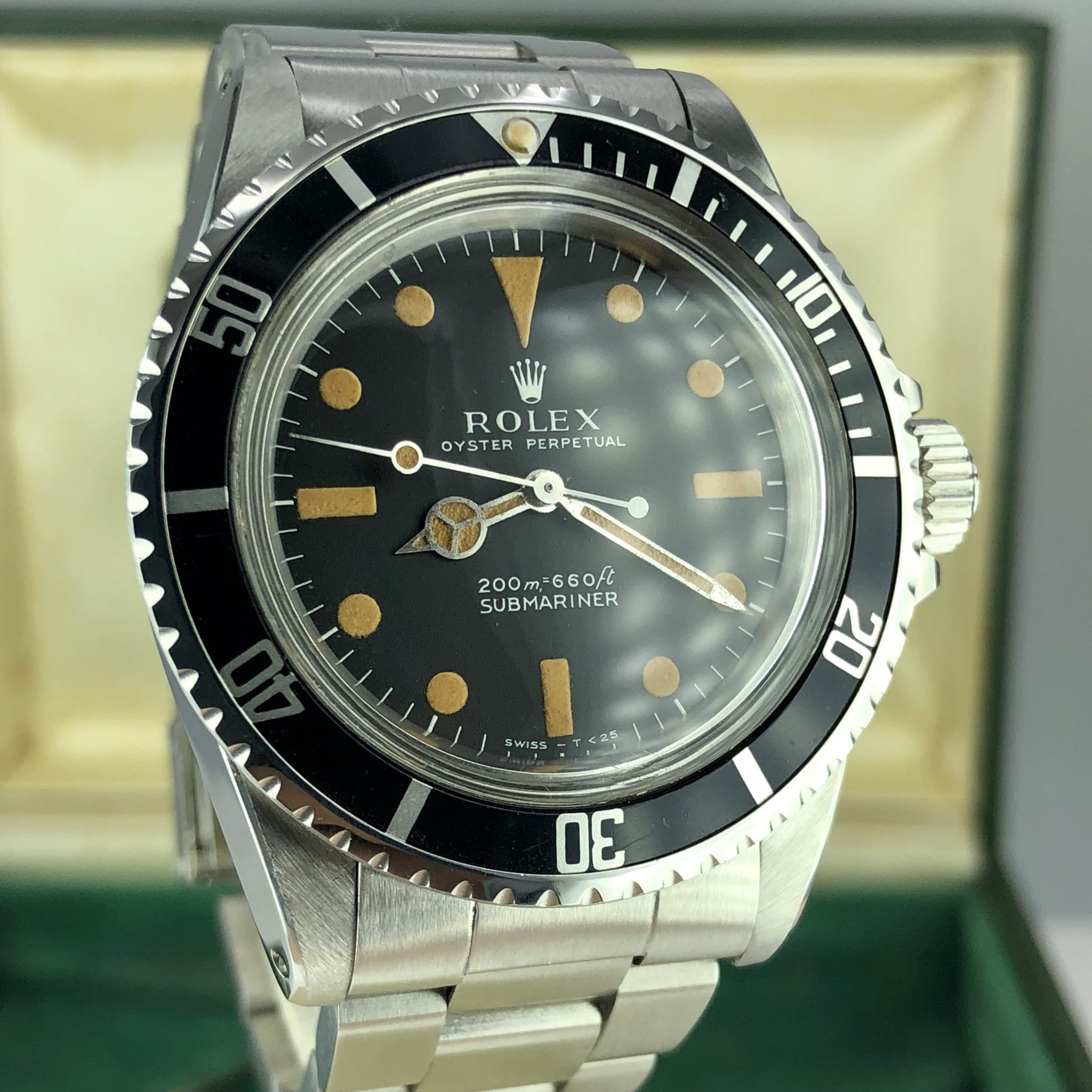 1970 Vintage Rolex 5513 Submariner Pumpkin Meters First Dial With Box