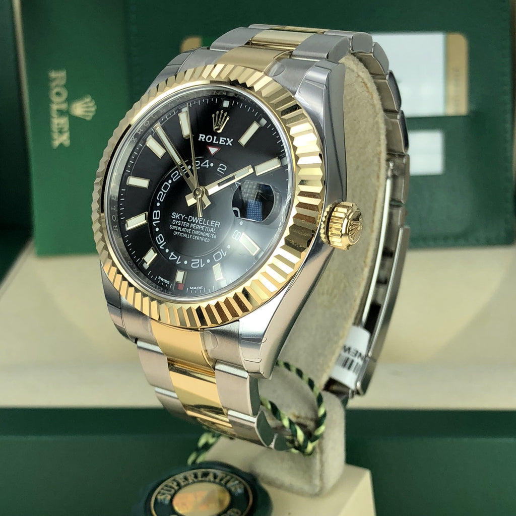 2018 Rolex Sky-Dweller 326933 Two-Tone Black Dial 42mm Unworn box and card