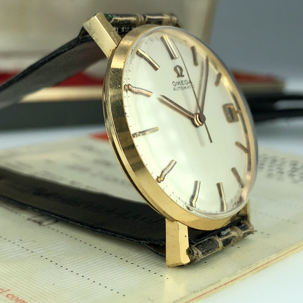 1969 Vintage Omega Solid 18k Gold Caliber 565 Argentina Case Box & Papers