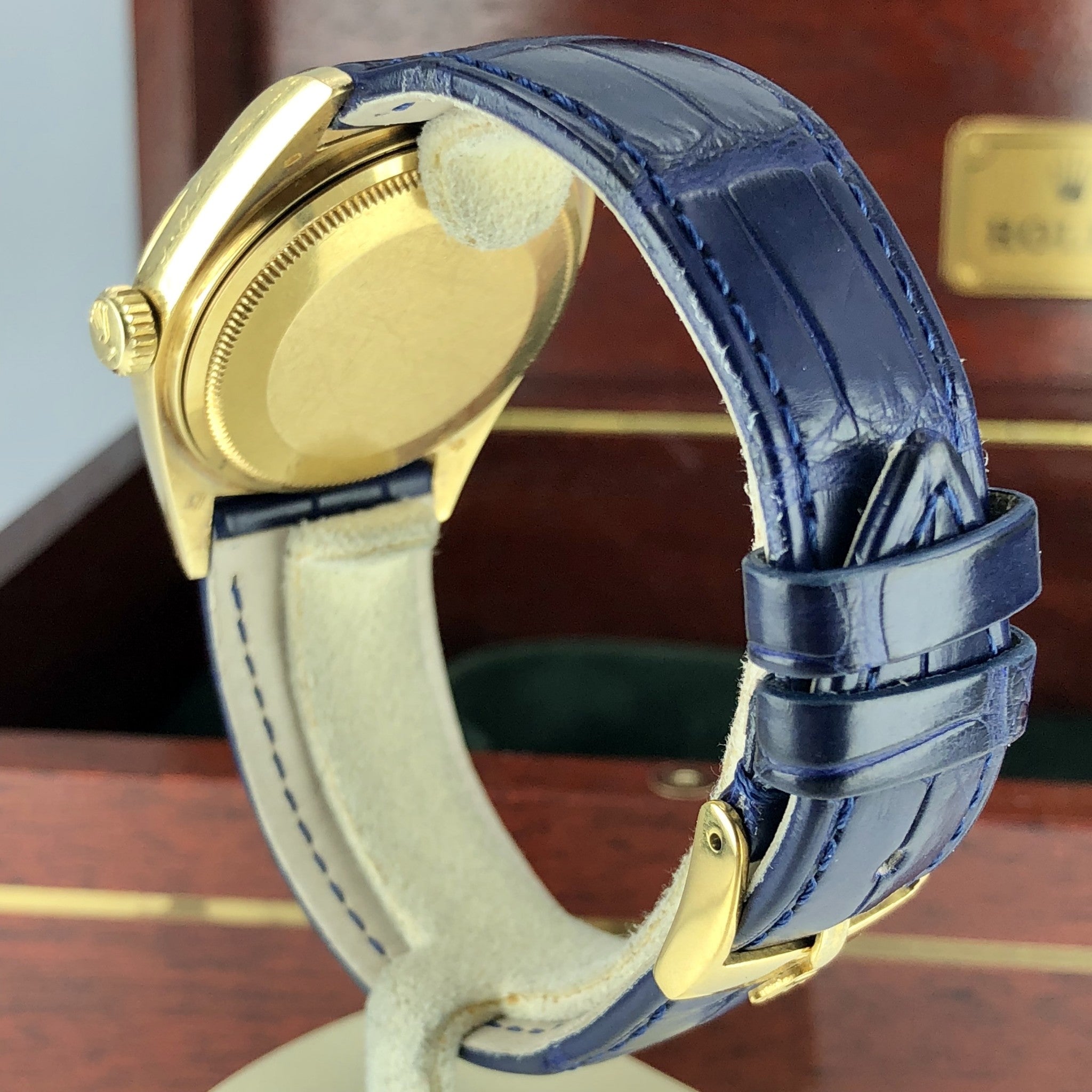 1977 Vintage Rolex Datejust 16018 gold 18k rare Navy Blue Dial Unpolished