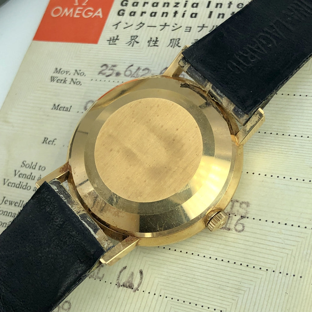 1969 Vintage Omega Solid 18k Gold Caliber 565 Argentina Case Box & Papers