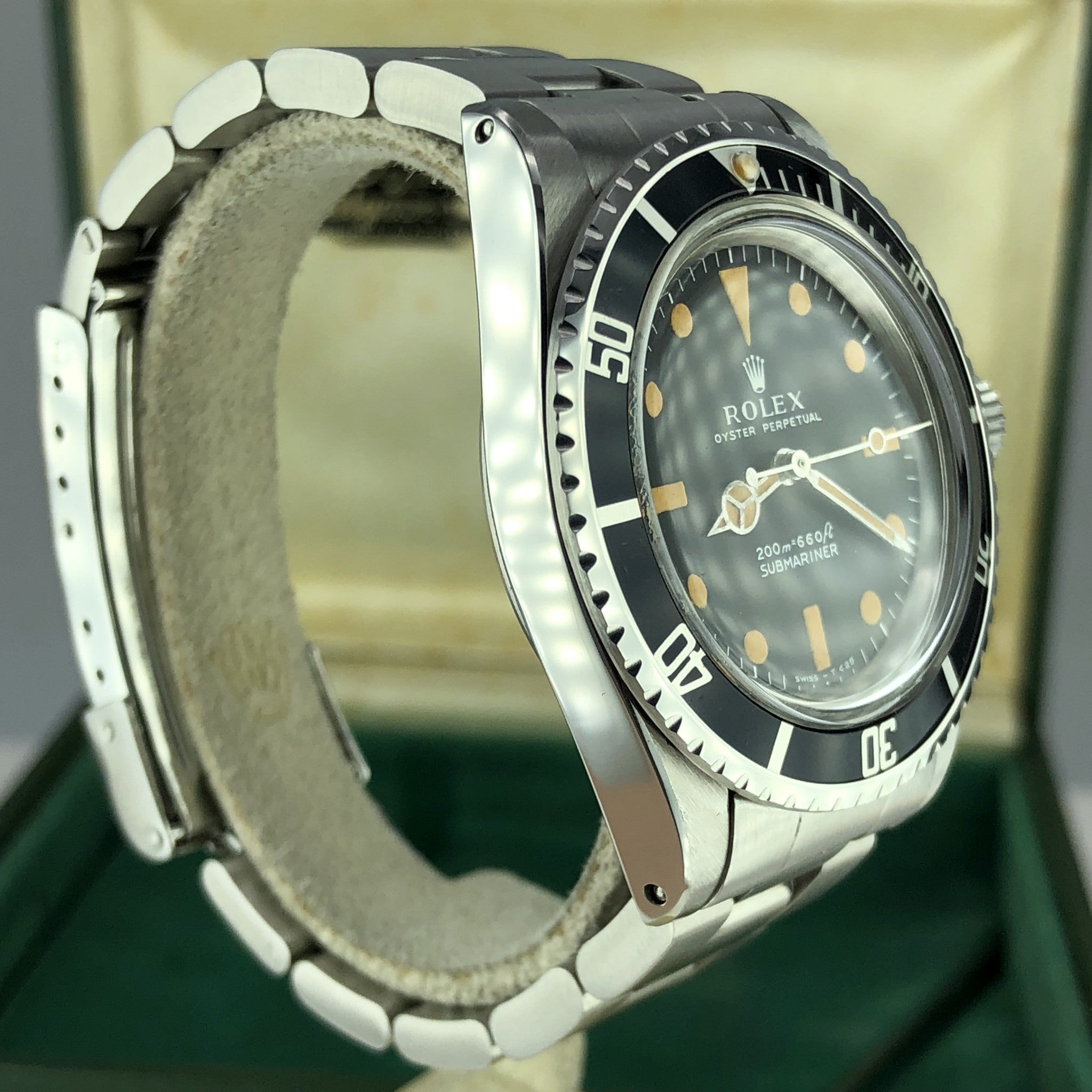 1970 Vintage Rolex 5513 Submariner Pumpkin Meters First Dial With Box