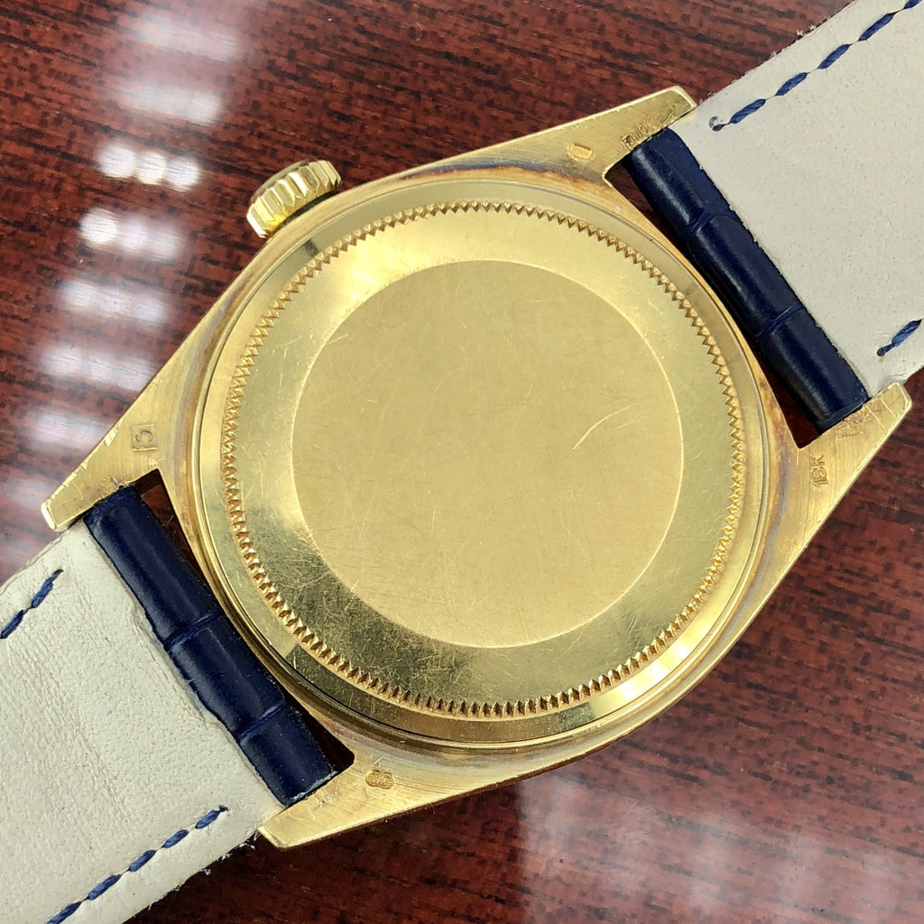 1977 Vintage Rolex Datejust 16018 gold 18k rare Navy Blue Dial Unpolished