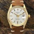 Vintage Rolex 1503 Date 14k gold Linen wave Dial 34mm Mint Condition 1974