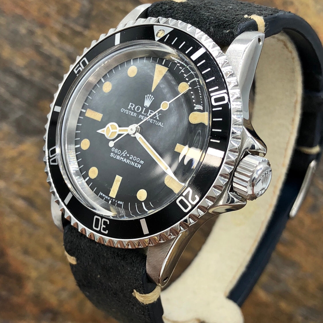 Vintage Rolex Submariner 5513 Matt Serif Dial Heavy Amazing Patina 1968