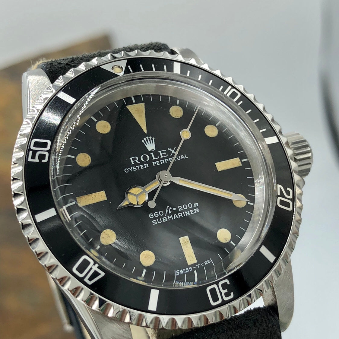 Vintage Rolex Submariner 5513 Matt Serif Dial Heavy Amazing Patina 1968