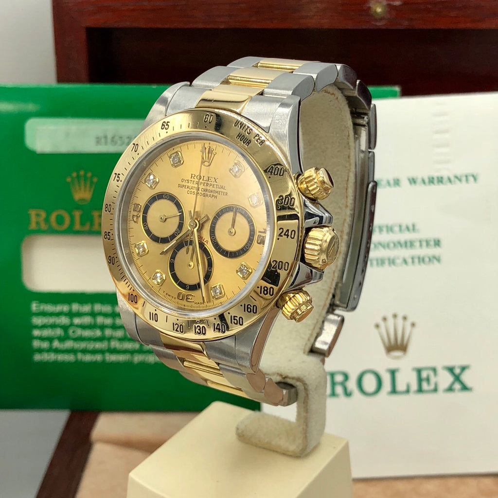 Vintage Rolex Daytona 16523 4 line Diamond zenith 1988 R Serial Full Set Papers