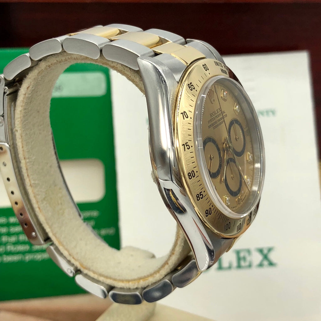 Vintage Rolex Daytona 16523 4 line Diamond zenith 1988 R Serial Full Set Papers