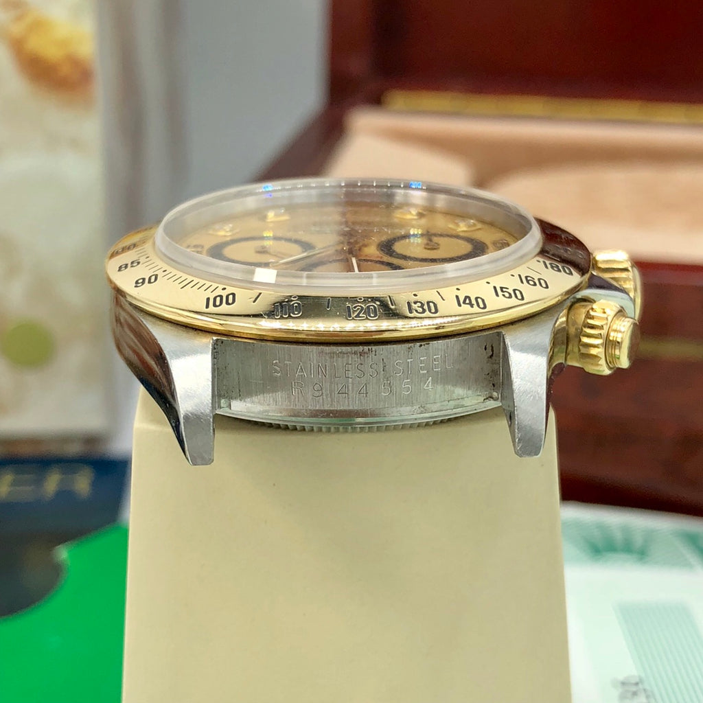 Vintage Rolex Daytona 16523 4 line Diamond zenith 1988 R Serial Full Set Papers