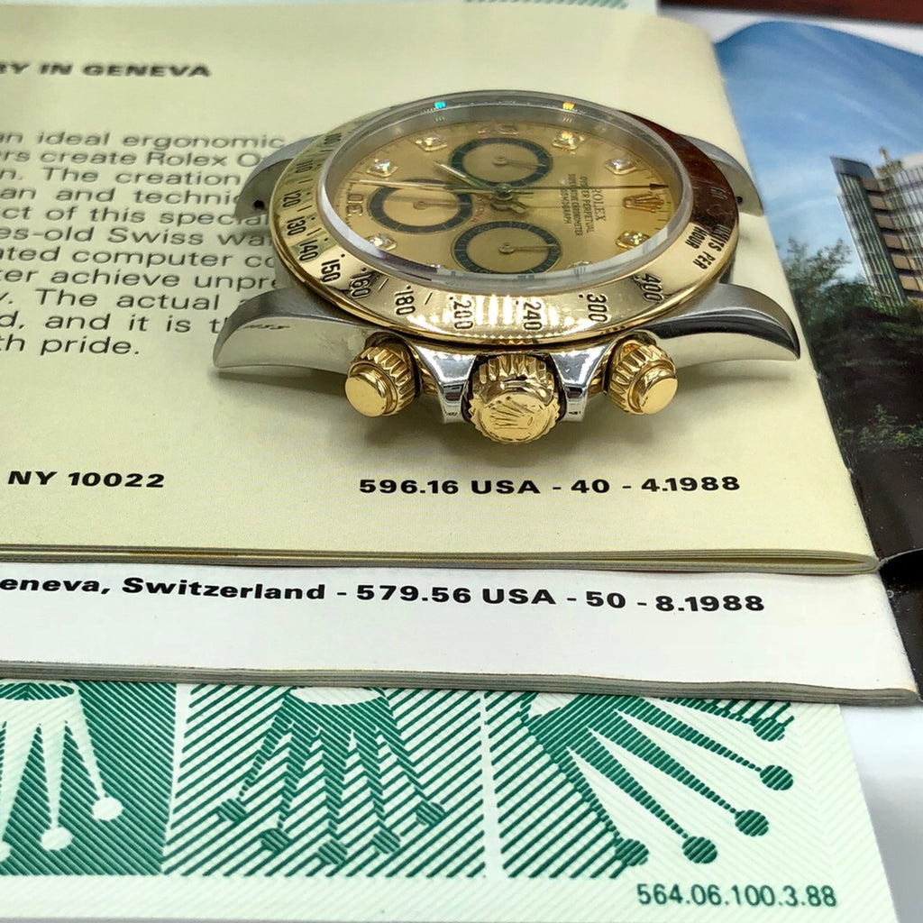Vintage Rolex Daytona 16523 4 line Diamond zenith 1988 R Serial Full Set Papers