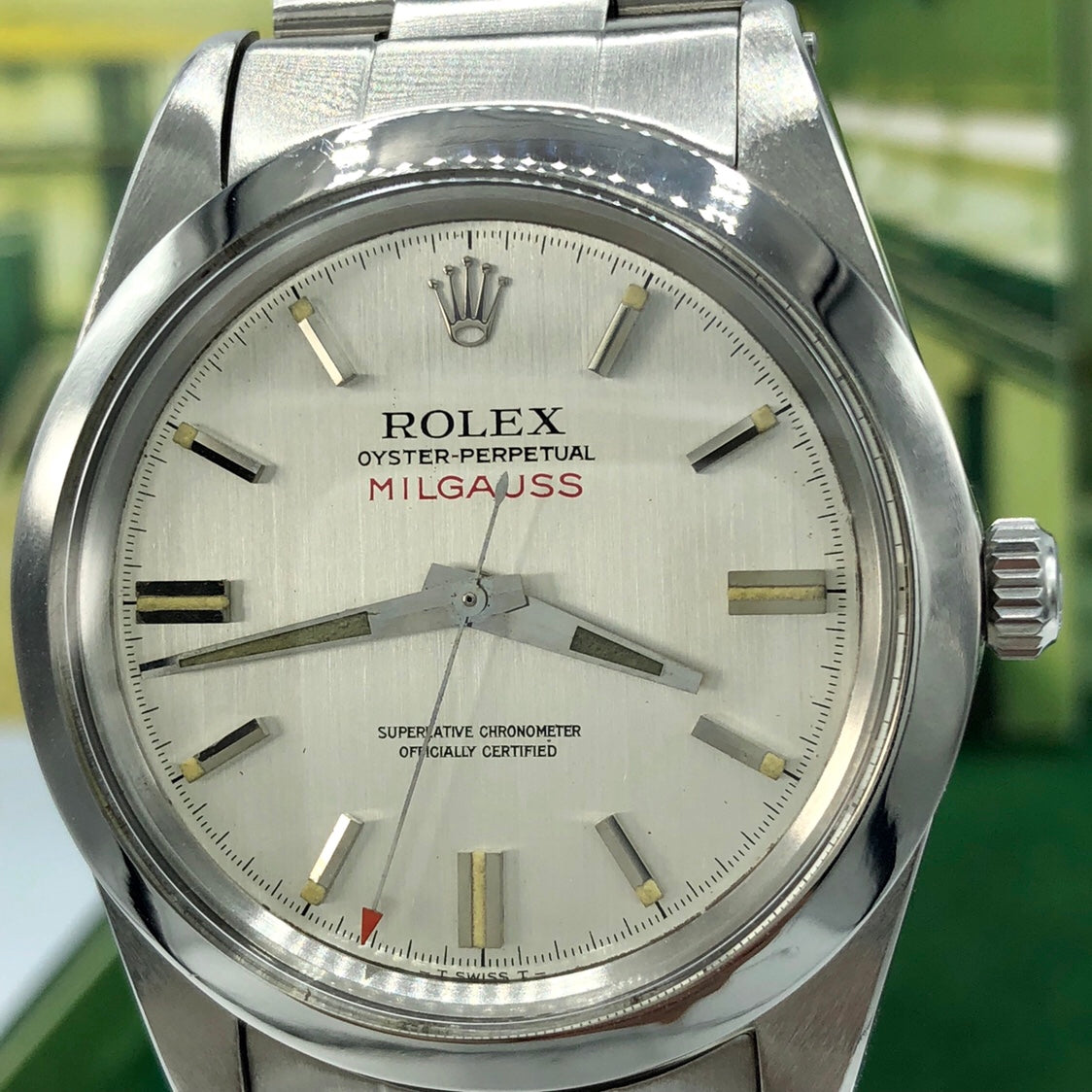 Vintage Rolex Milgauss 1019 MK1 Dial 1/5-second tick-marks mint condition 1968