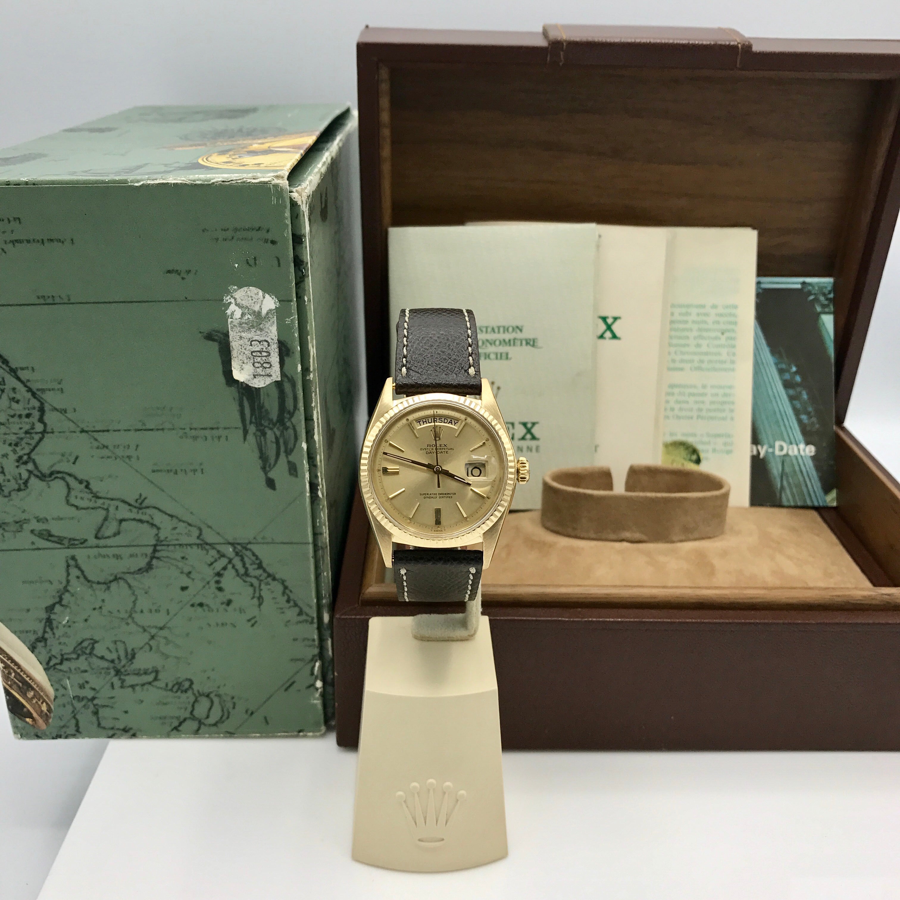 Vintage Rolex Day Date 1803 full set double punched papers