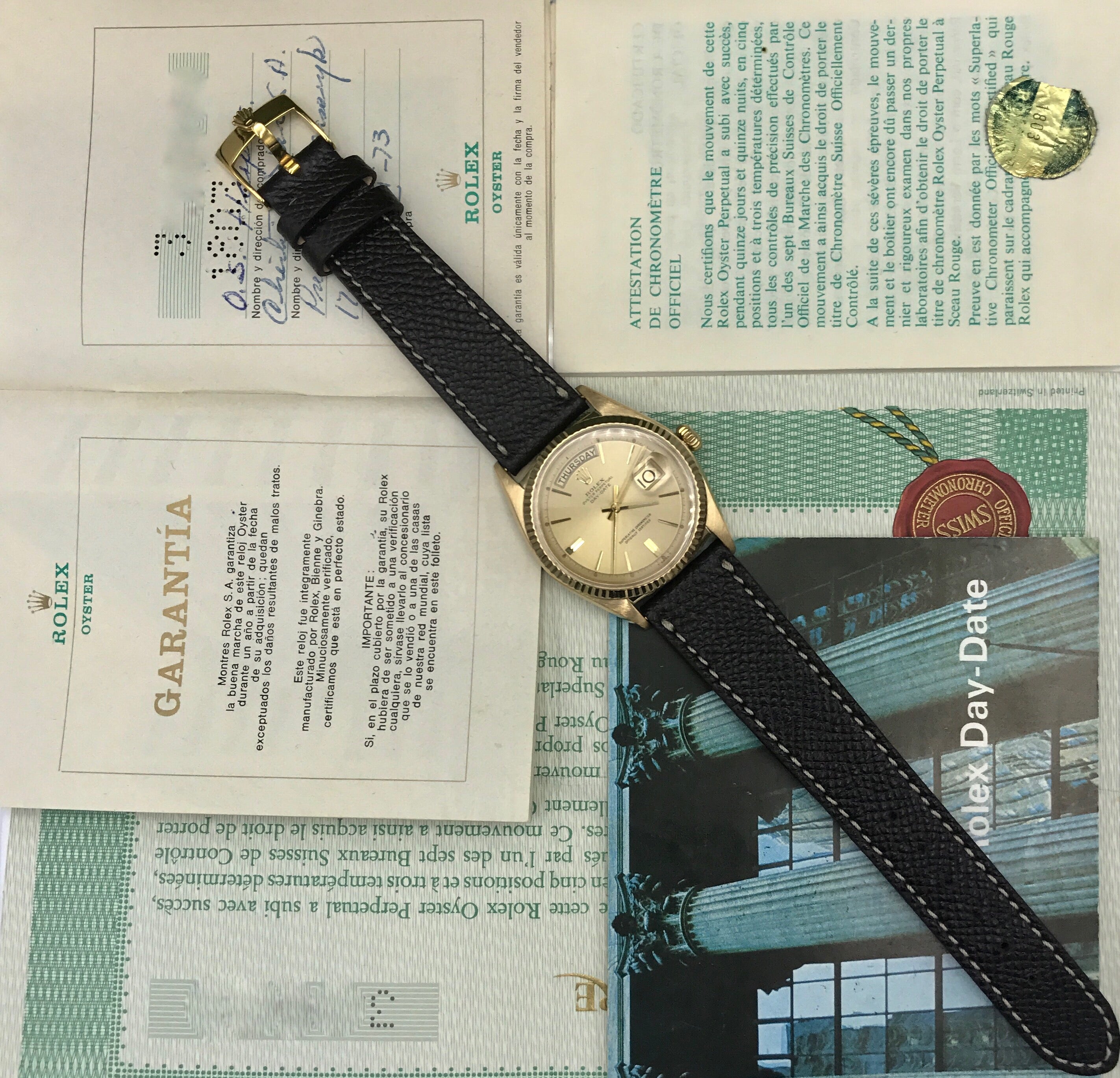 Vintage Rolex Day Date 1803 full set double punched papers