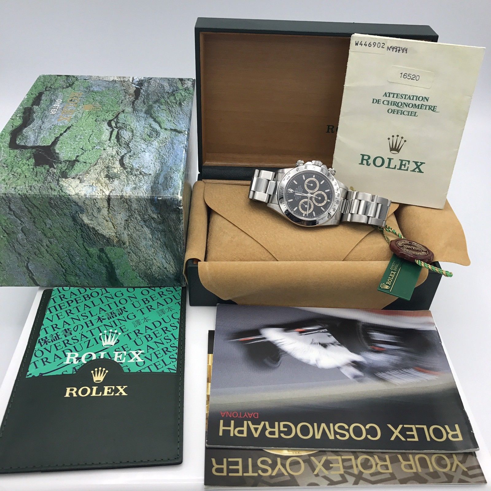 Rolex Daytona 16520 Zenith Patrizzi Dial W Serial FULL SET Mint Condition