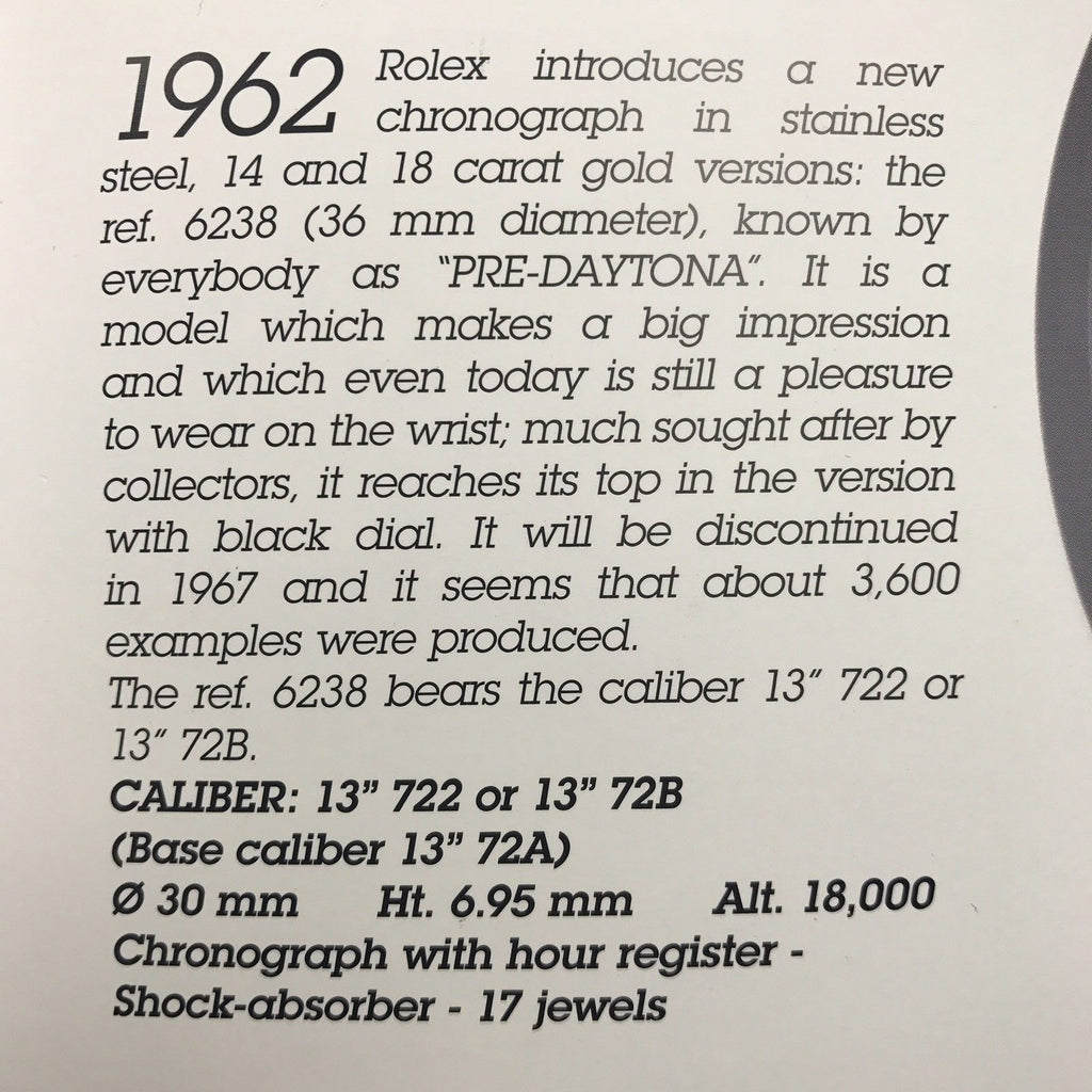 Rolex Chronograph Vintage 6238 Pre – Daytona untouched 1965’s