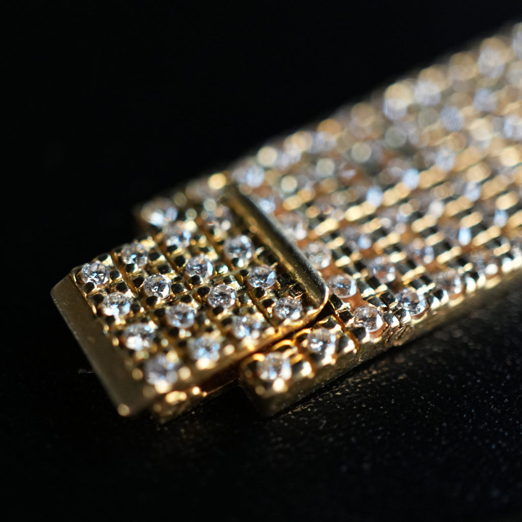 Piaget 7350 Ladies Full Diamond Pave 18k Gold 27mm Factory Set