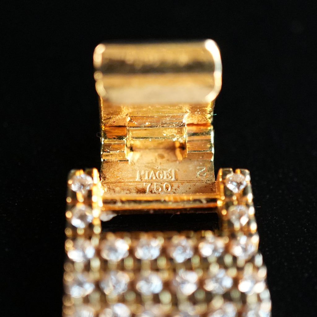 Piaget 7350 Ladies Full Diamond Pave 18k Gold 27mm Factory Set