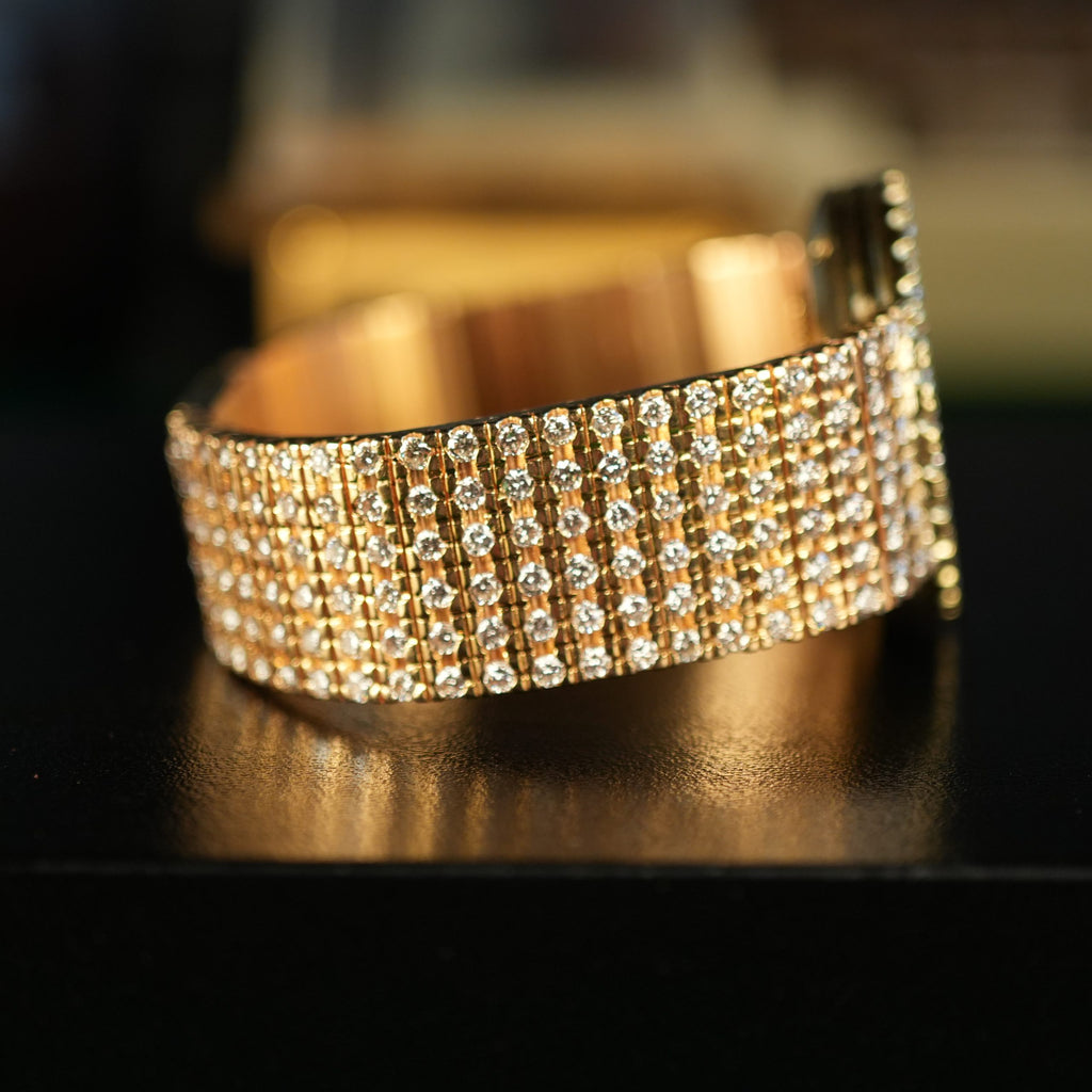Piaget 7350 Ladies Full Diamond Pave 18k Gold 27mm Factory Set