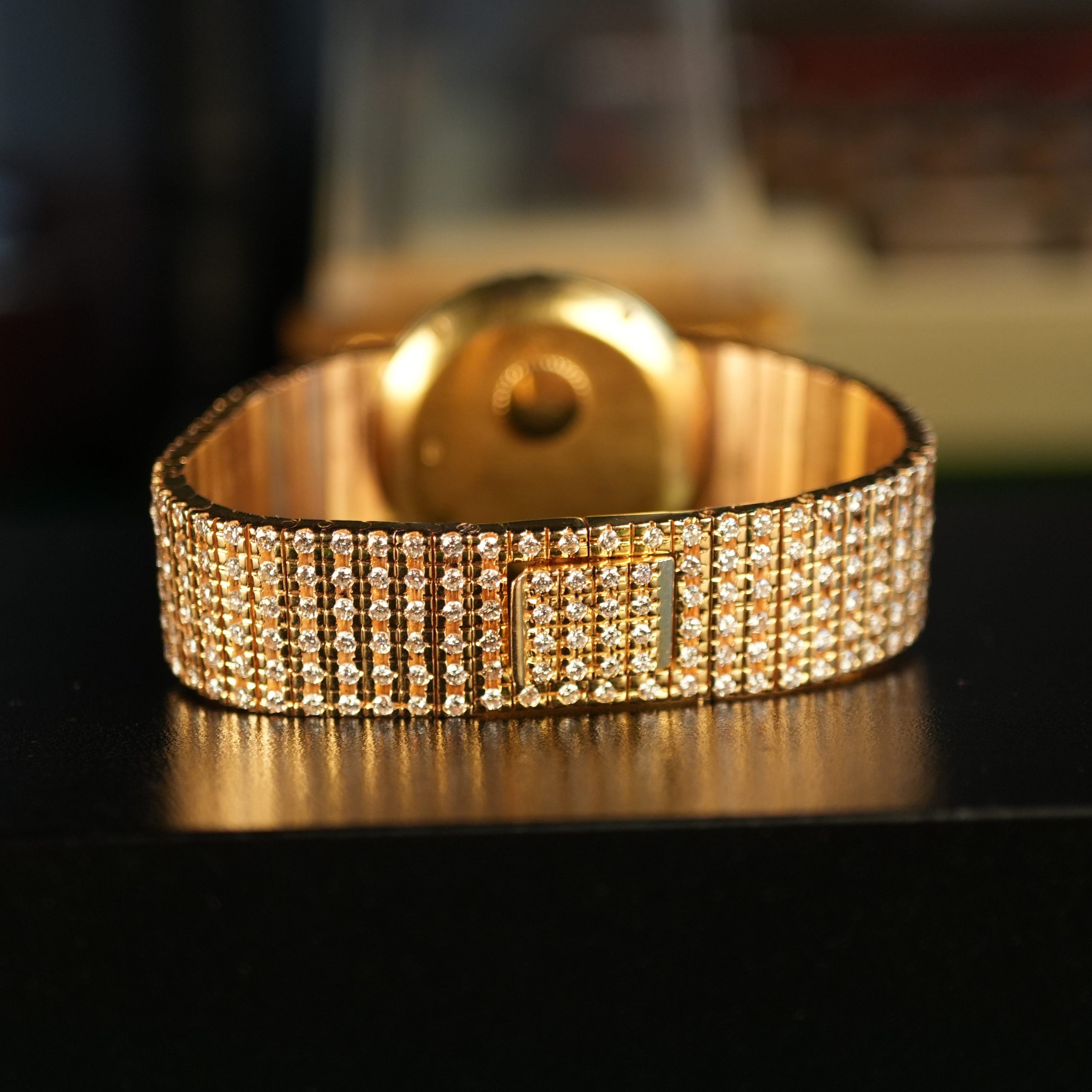 Piaget 7350 Ladies Full Diamond Pave 18k Gold 27mm Factory Set