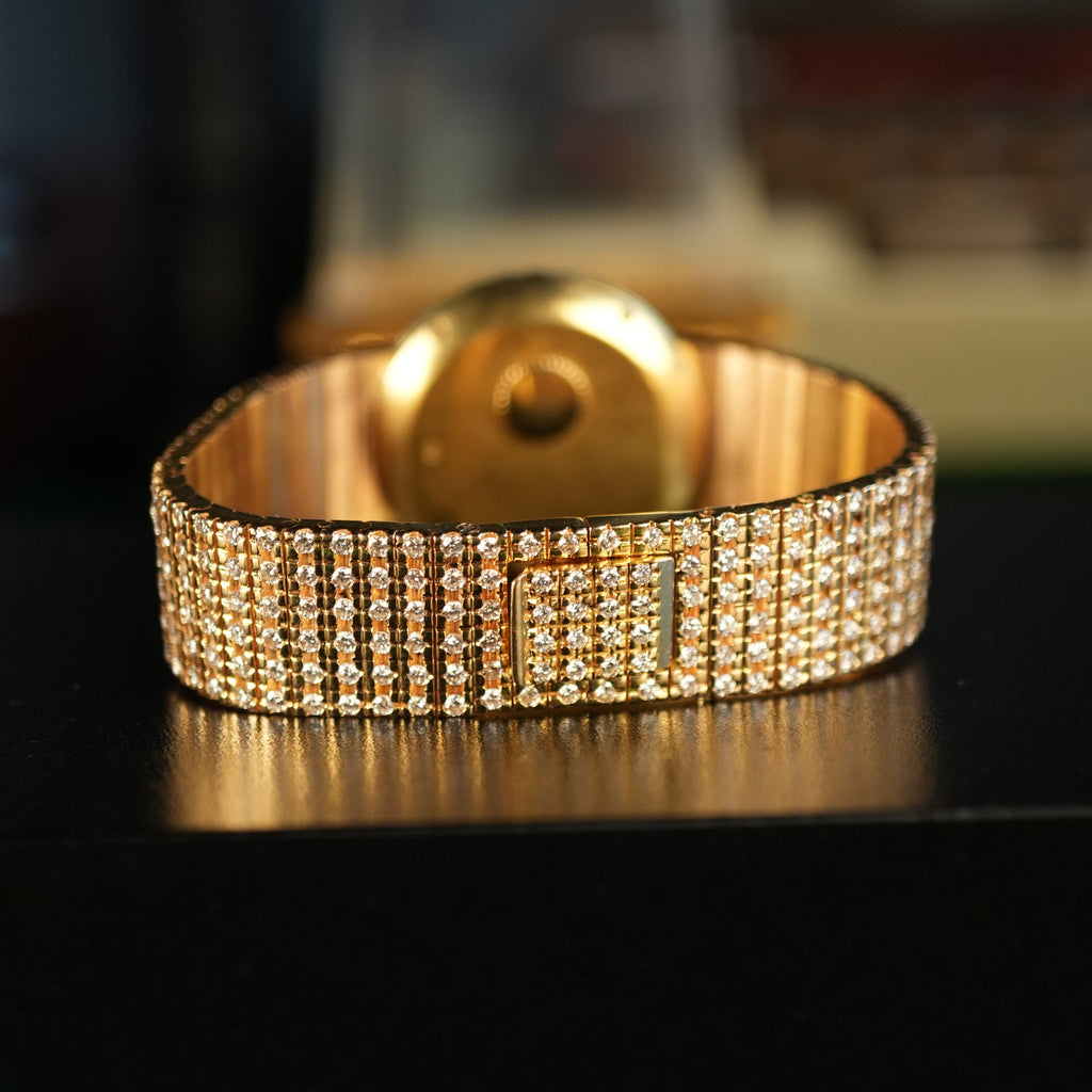 Piaget 7350 Ladies Full Diamond Pave 18k Gold 27mm Factory Set