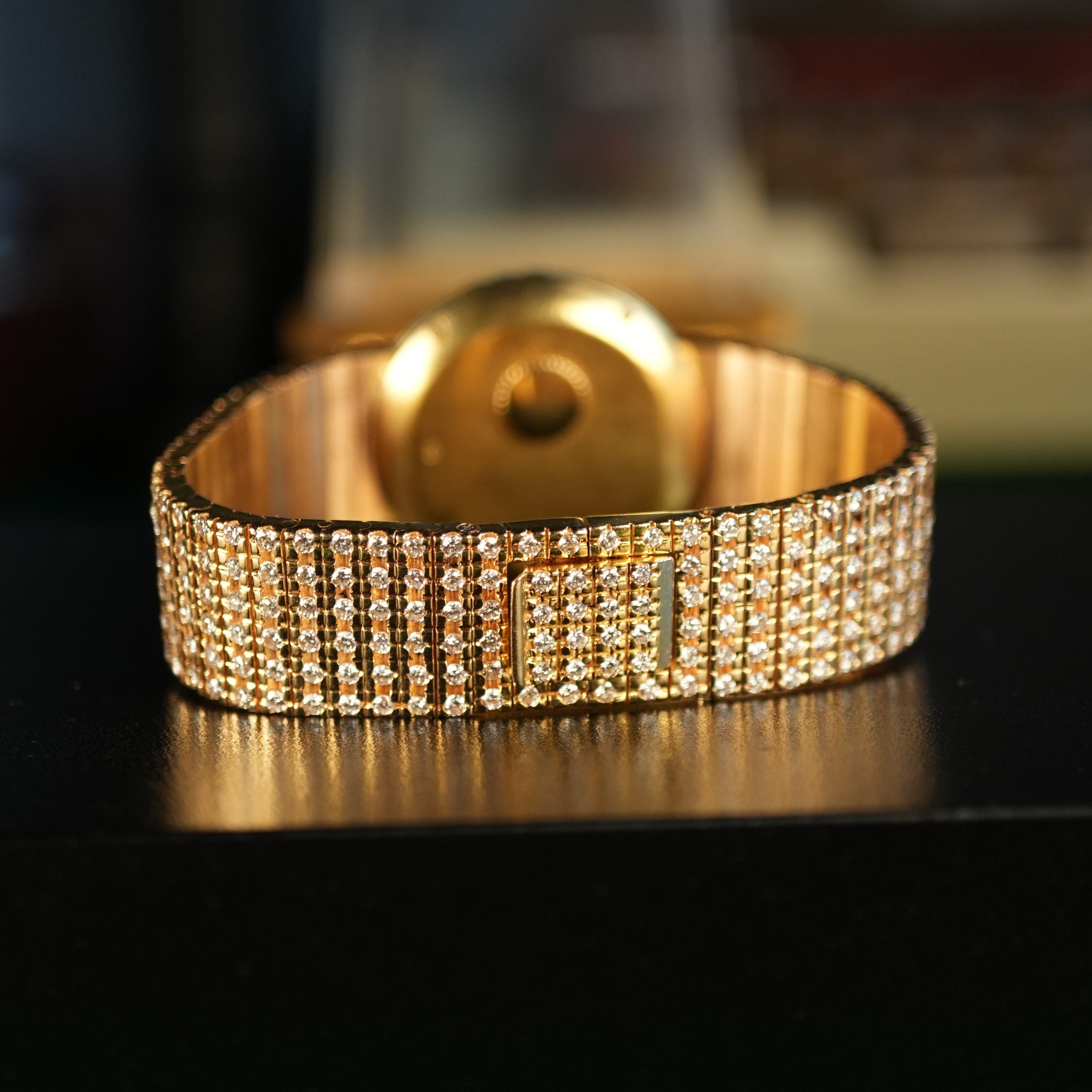 Piaget 7350 Ladies Full Diamond Pave 18k Gold 27mm Factory Set