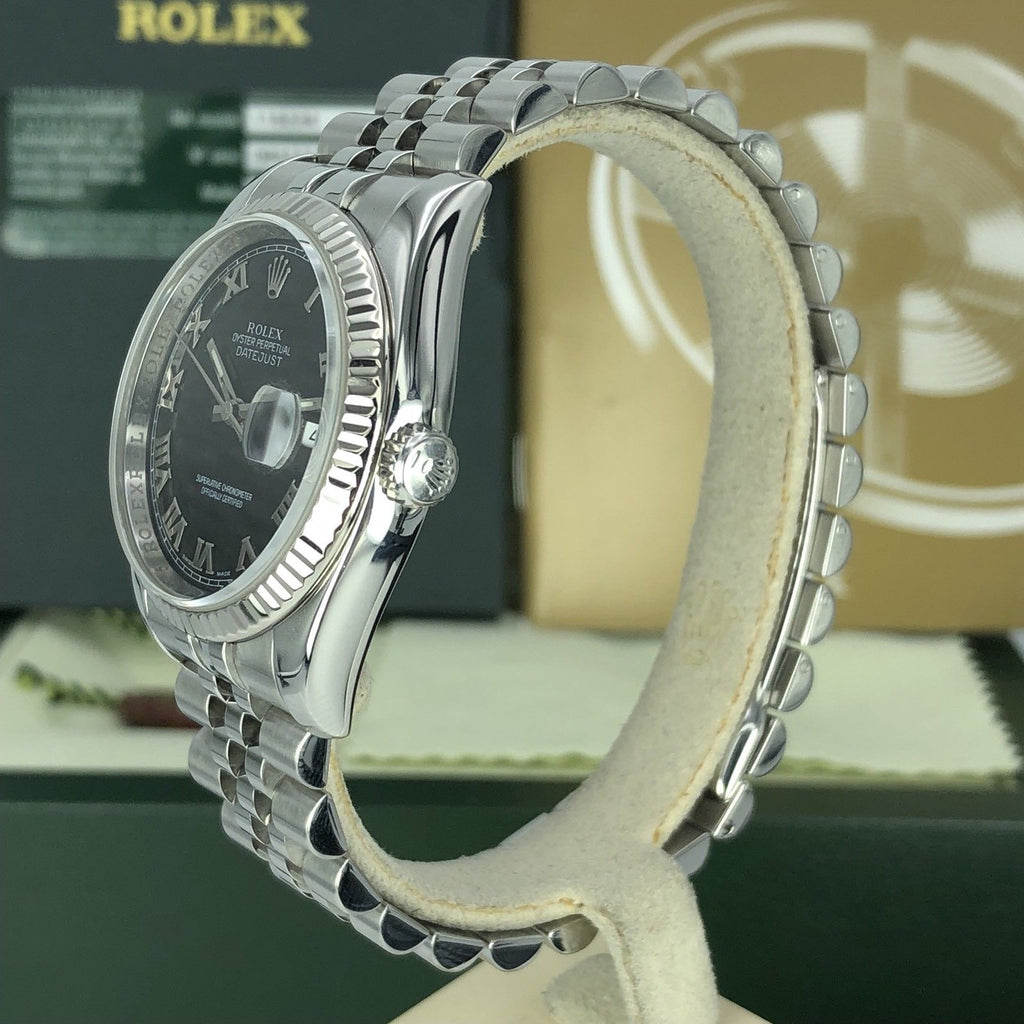 2012 Rolex 116234 DateJust 36mm Steel And 18k Gold Bezel Jubilee With box & Card