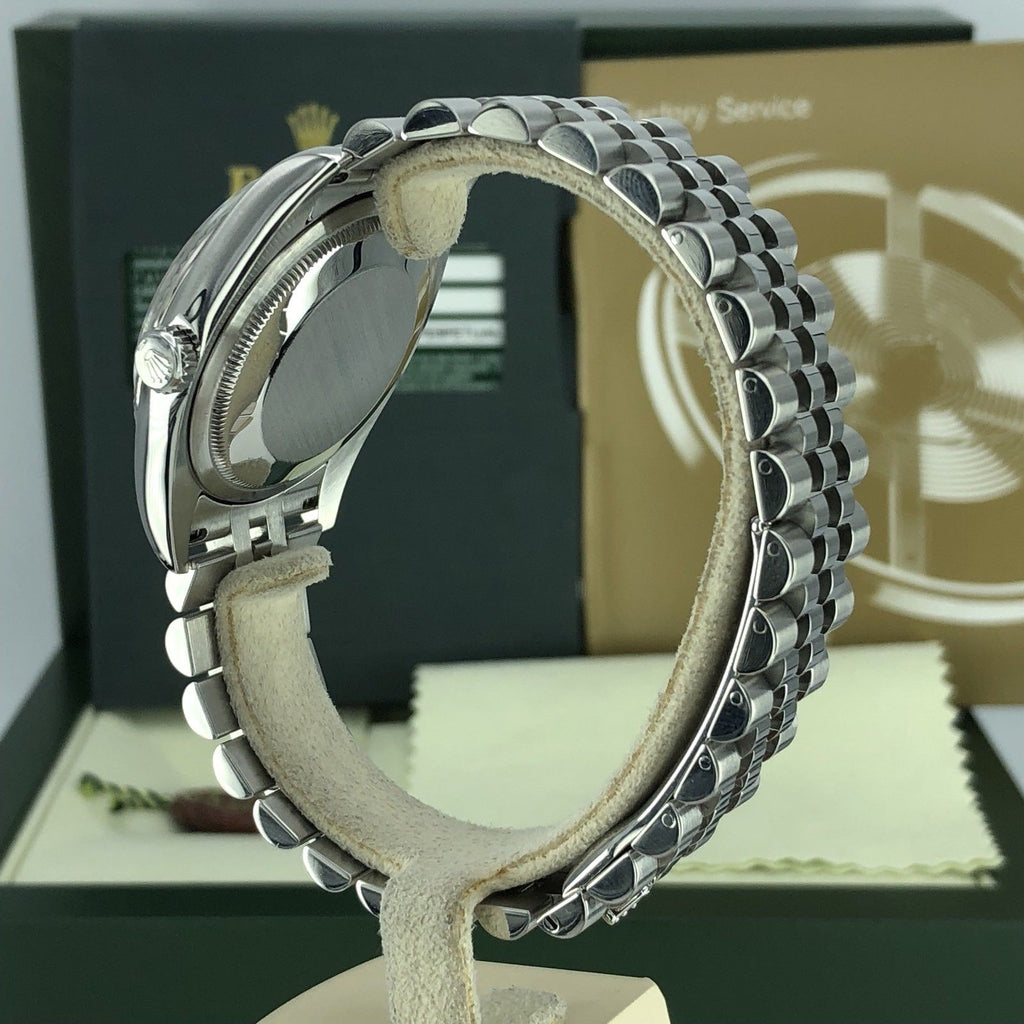 2012 Rolex 116234 DateJust 36mm Steel And 18k Gold Bezel Jubilee With box & Card