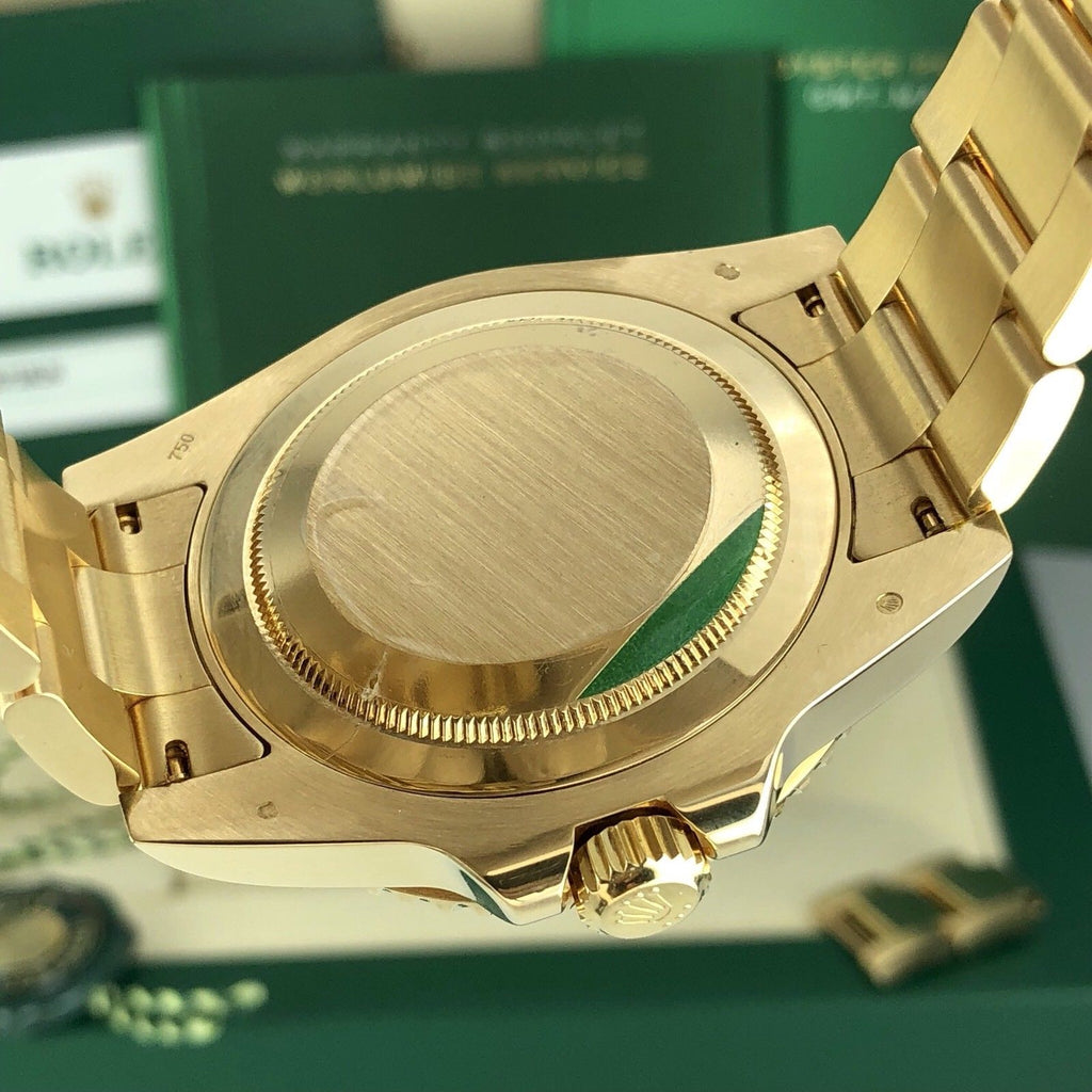 2018 Rolex 116718 LN GMT Master II Solid 18k Green Dial Box And card