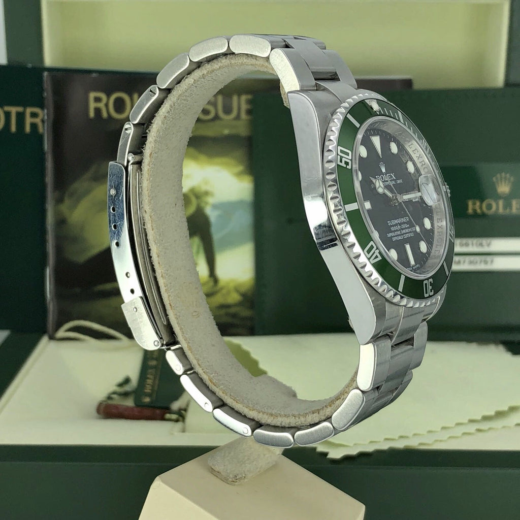 Rolex 16610LV Submariner Anniversary Green Kermit Full Set Card 2008 M Serial