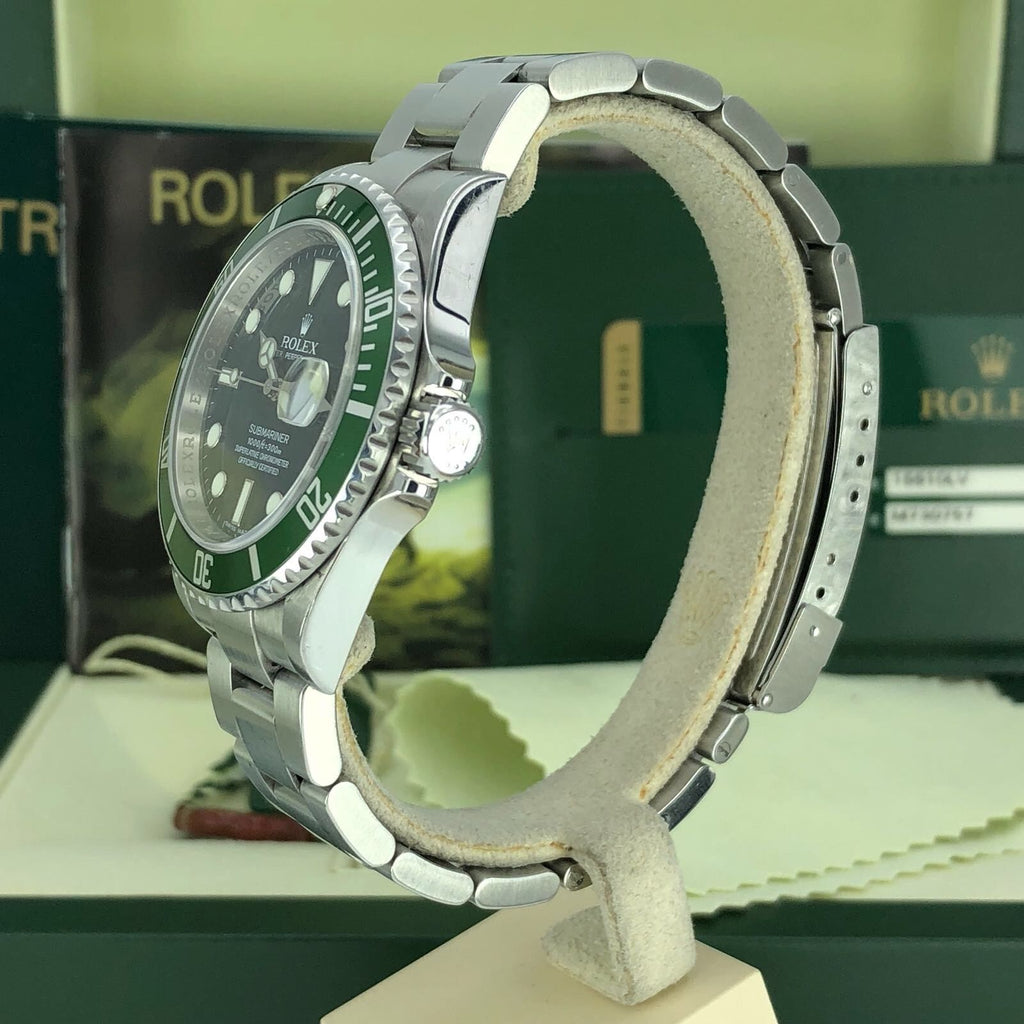 Rolex 16610LV Submariner Anniversary Green Kermit Full Set Card 2008 M Serial