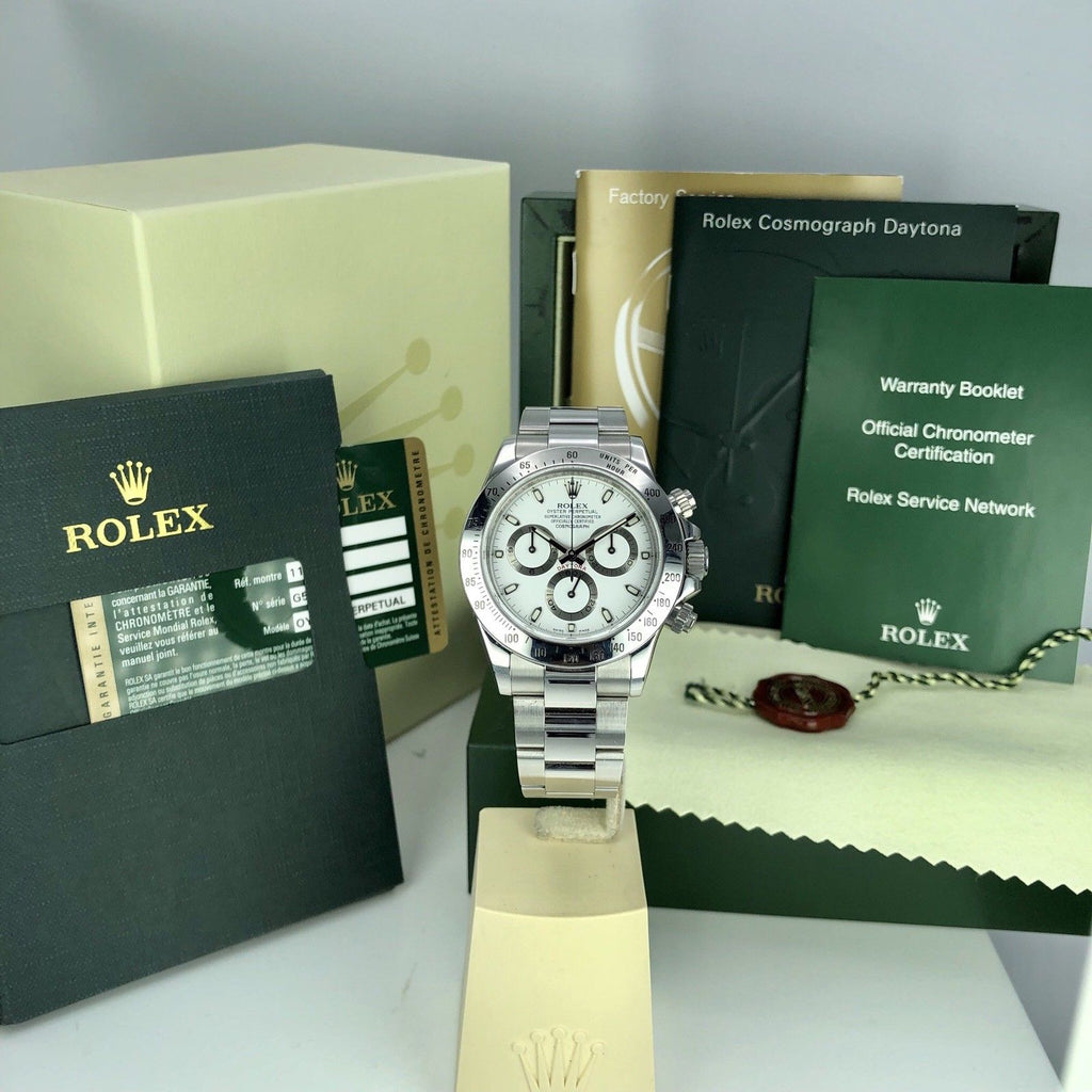 Rolex Daytona 116520 Unpolished mint Full Set Box & Card G serial Open Card