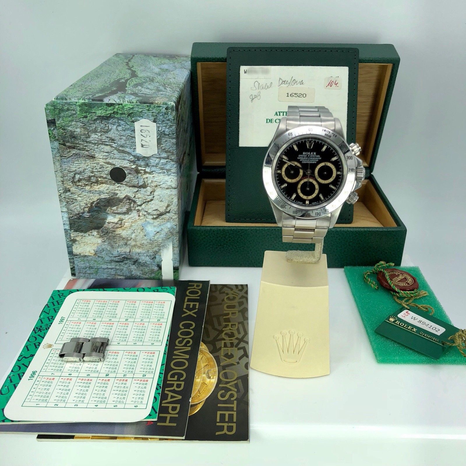 Rolex Daytona 16520 Zenith 1996 W Serial Patrizzi FULL SET Box & Papers (Copy)