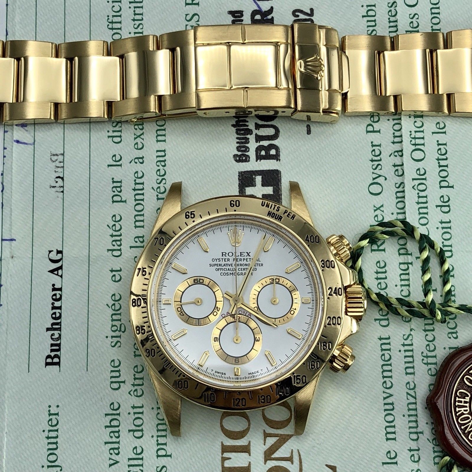 1997 Vintage Rolex Daytona 16528 Zenith U Serial 18k FULL SET Box & Papers