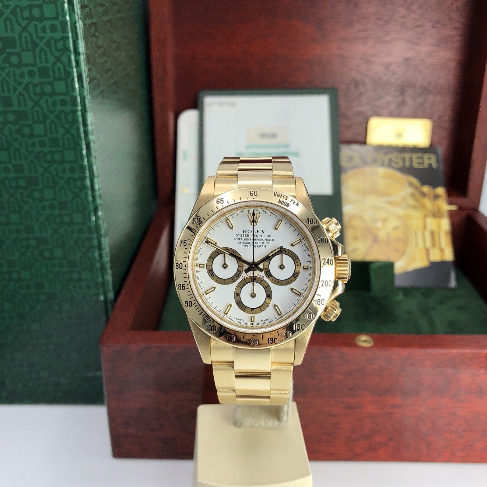1997 Vintage Rolex Daytona 16528 Zenith U Serial 18k FULL SET Box & Papers