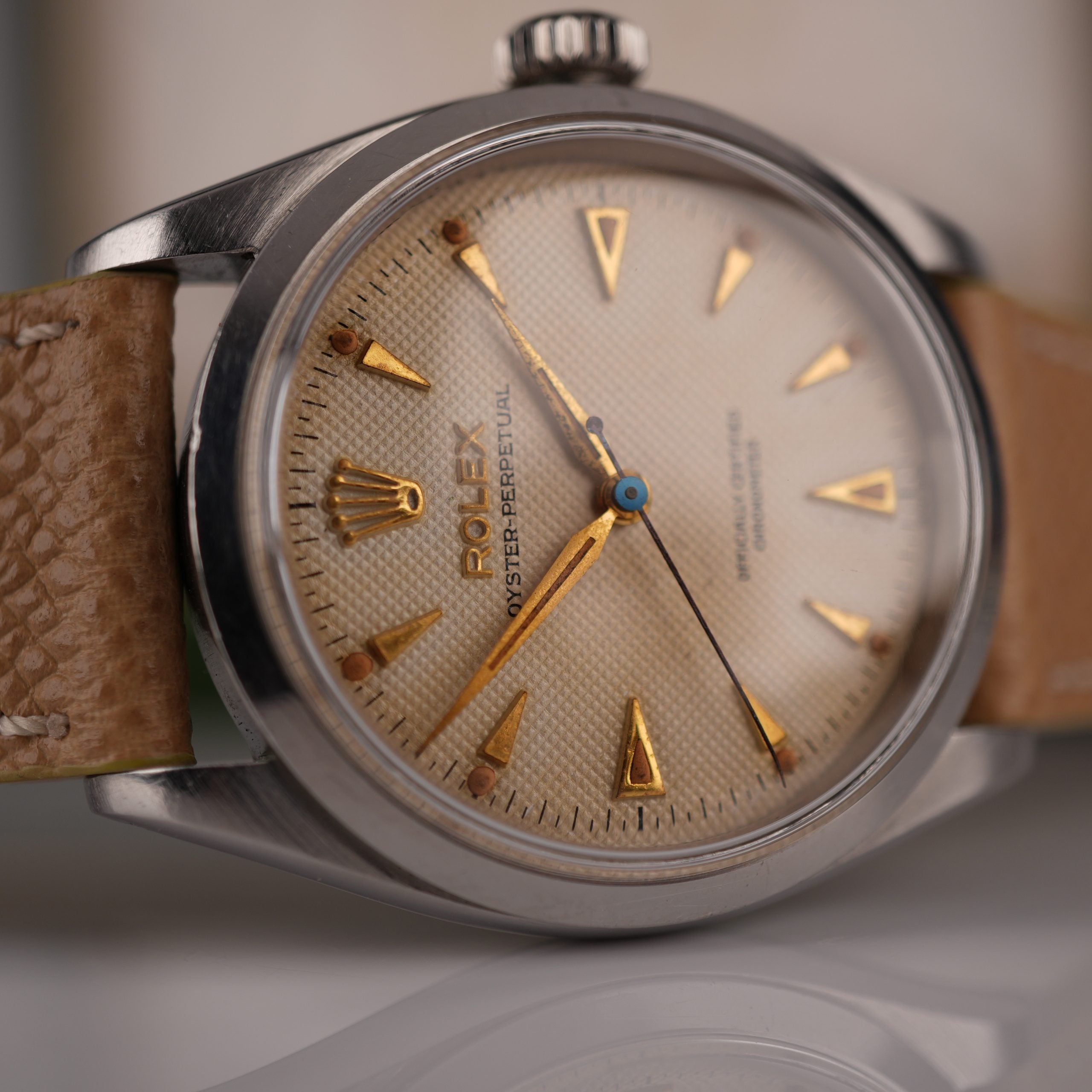 1954 Rolex Oyster Perpetual 6284 With Perfect Radium Honeycomb Dial