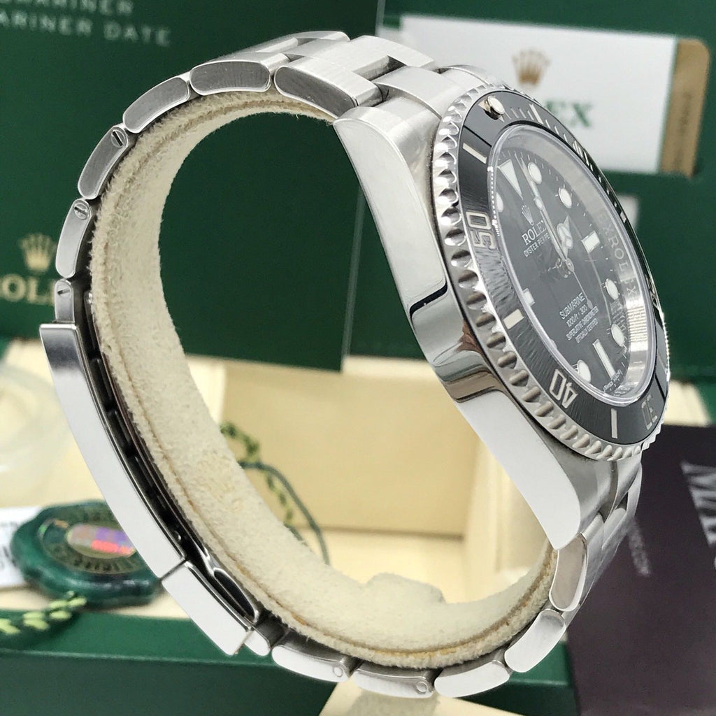 2017 Rolex Submariner 114060 No date Ceramic pre-owned box papers