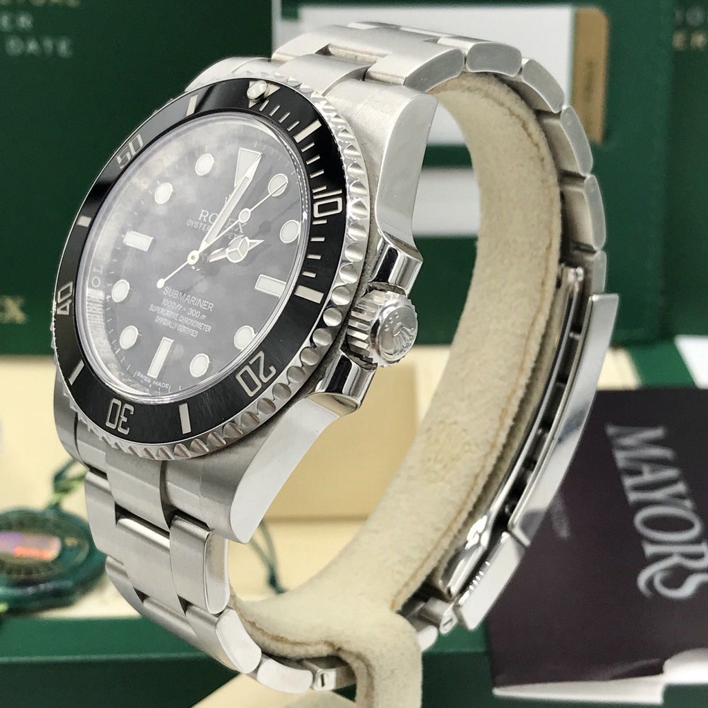 2017 Rolex Submariner 114060 No date Ceramic pre-owned box papers