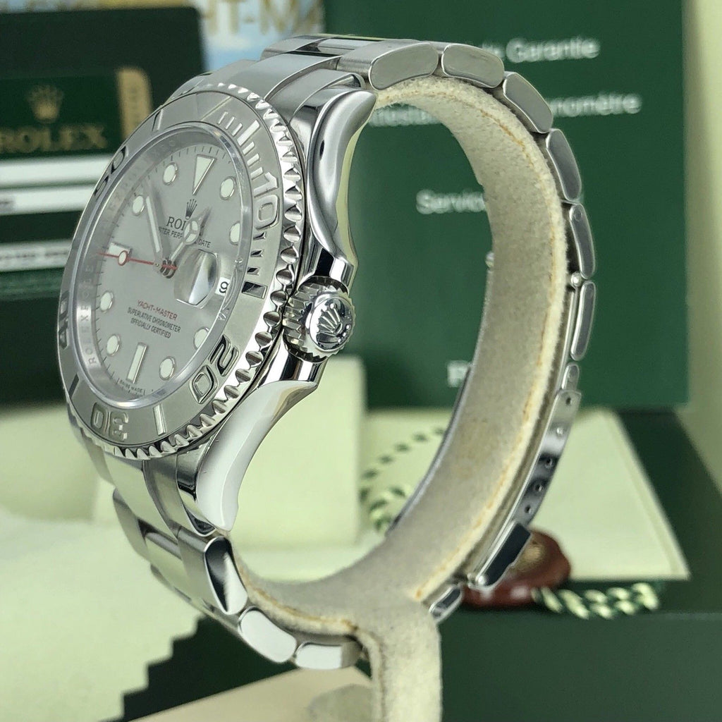 2010 Rolex Yacht-Master 16622 Platinum Bezel pre-owned box Card mint Condition