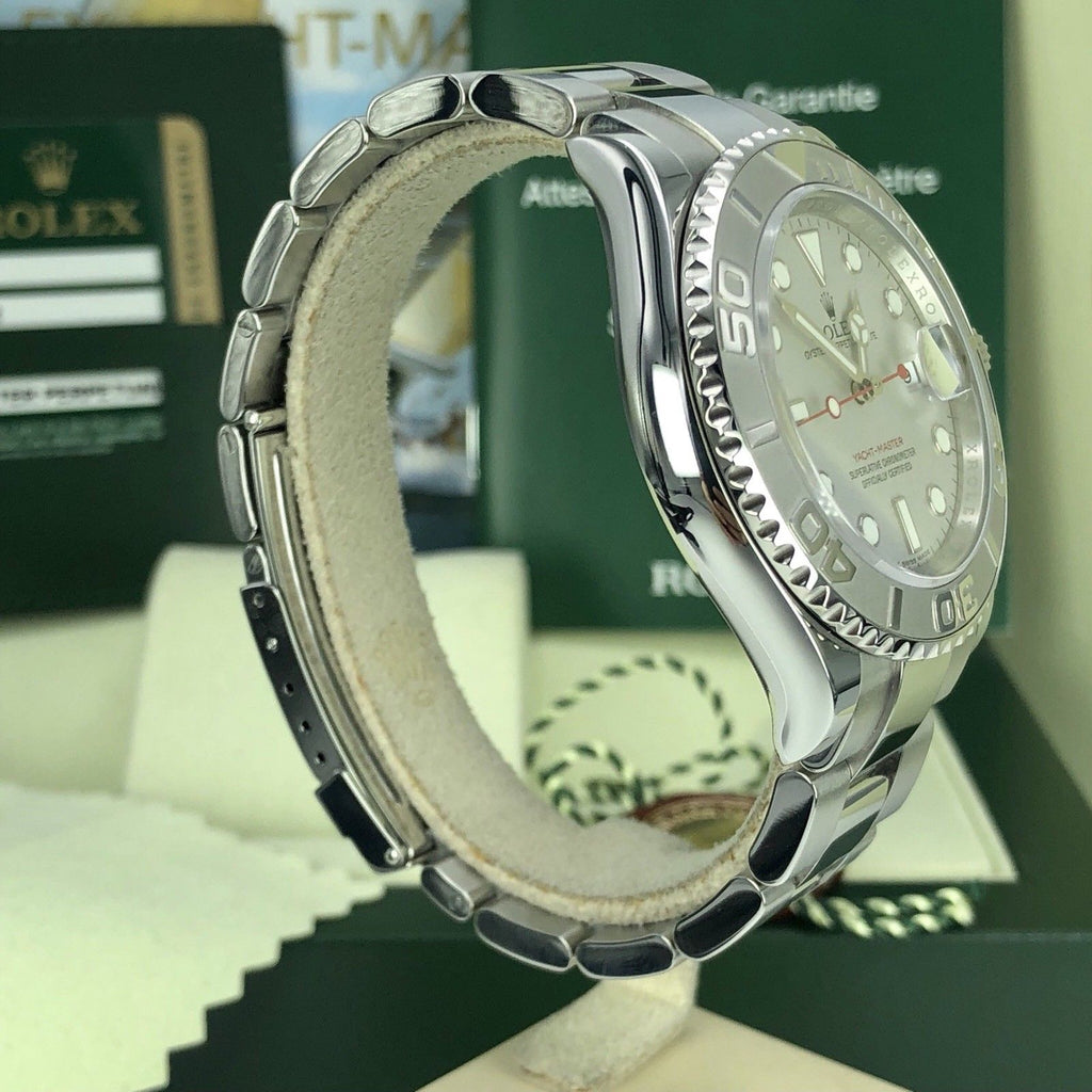 2010 Rolex Yacht-Master 16622 Platinum Bezel pre-owned box Card mint Condition