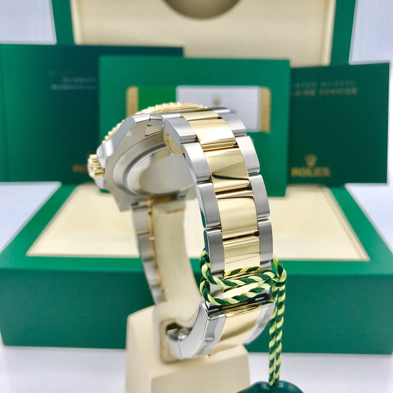 Unworn Rolex Submariner 116613LB 18k gold & Steel Blue Dial Box and Card 2017
