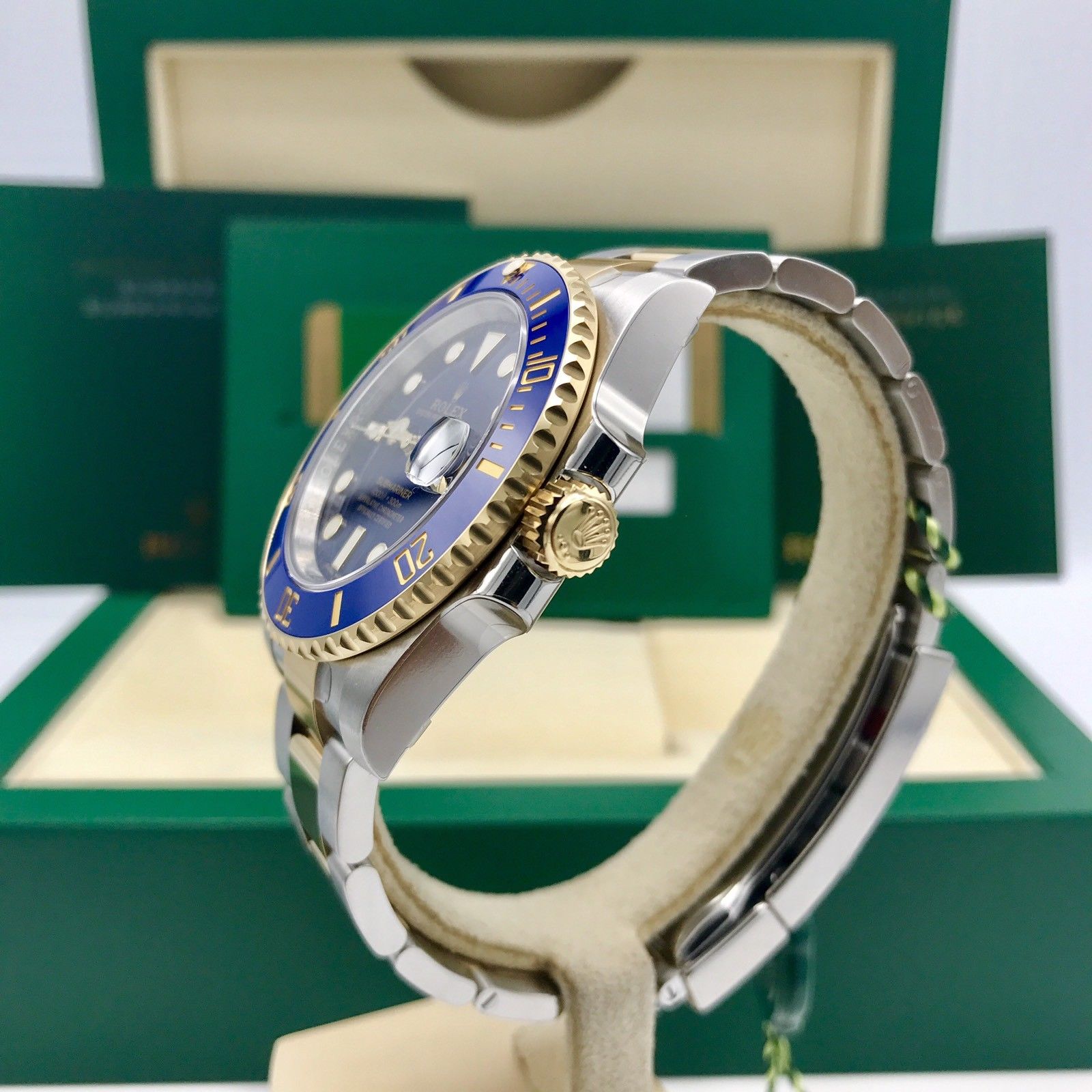 Unworn Rolex Submariner 116613LB 18k gold & Steel Blue Dial Box and Card 2017