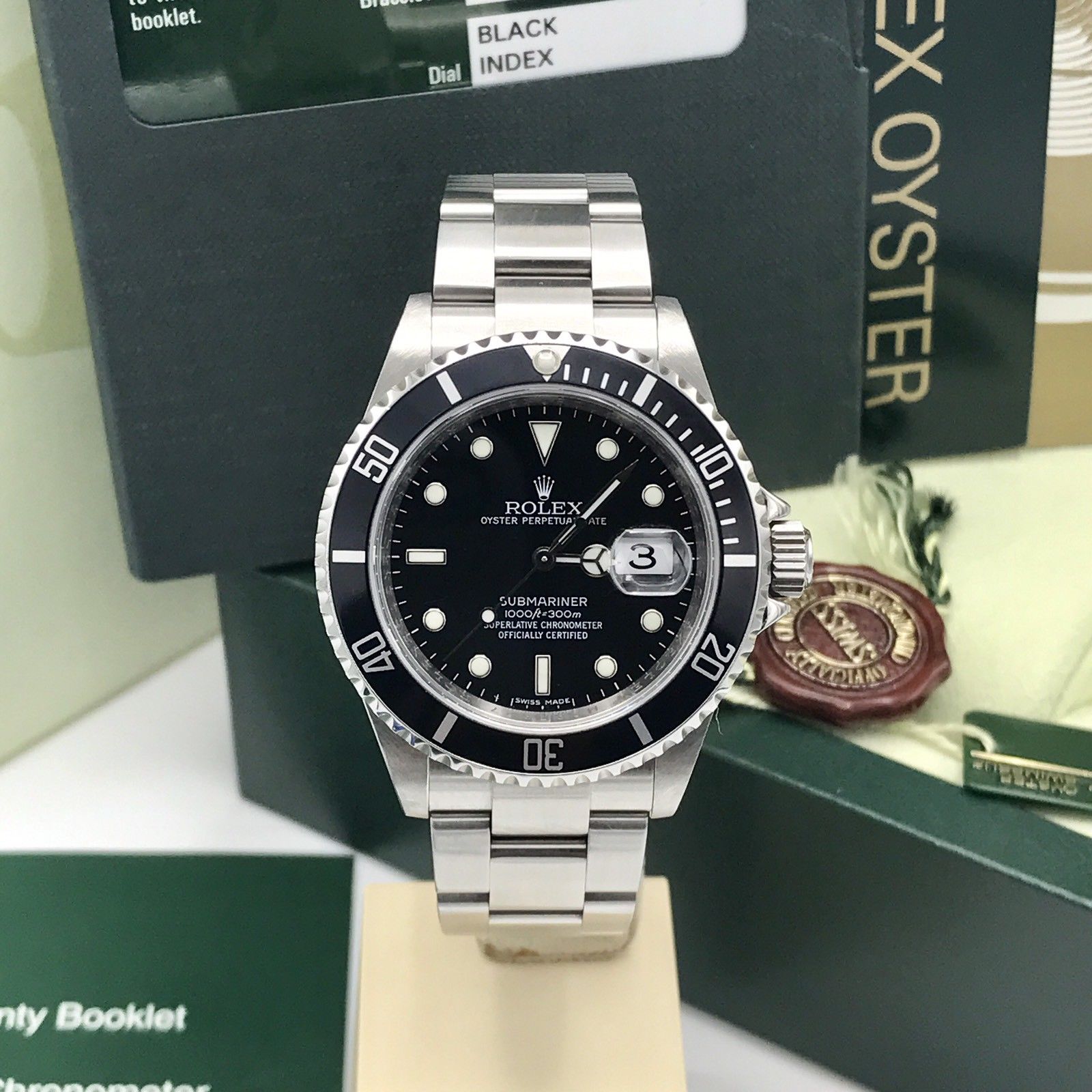 Rolex Submariner 16610 Engraved FULL SET Papers M Serial 2008 Unpolished