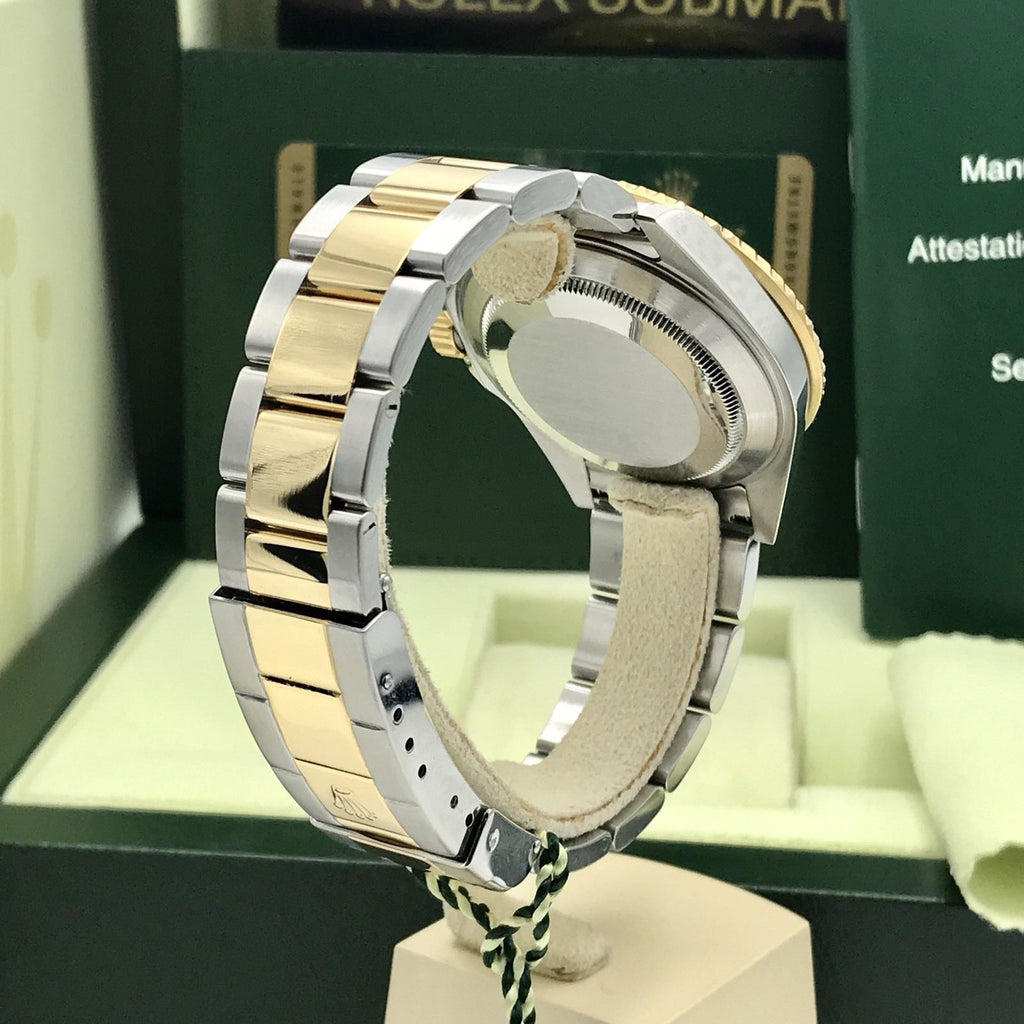 Rolex Submariner 16613 18k gold & Steel engraved Blue Dial Box and Card 2009