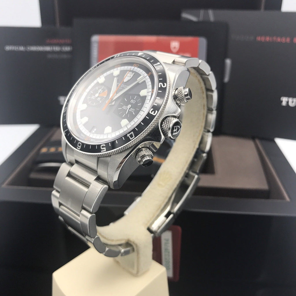 Unworn 70330N TUDOR Heritage Chronograph Black/Gray Dial Men’s Automatic Fullset